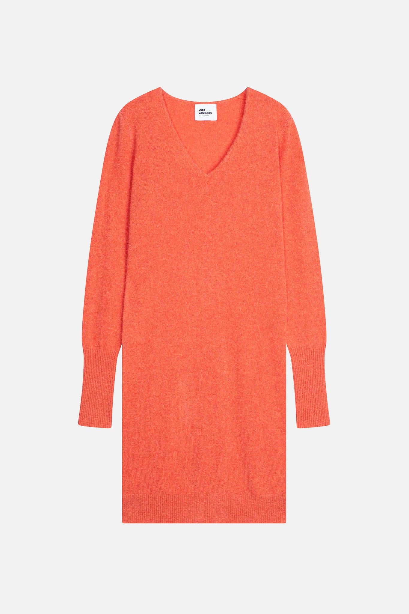 TRACY robe col v orange chiné