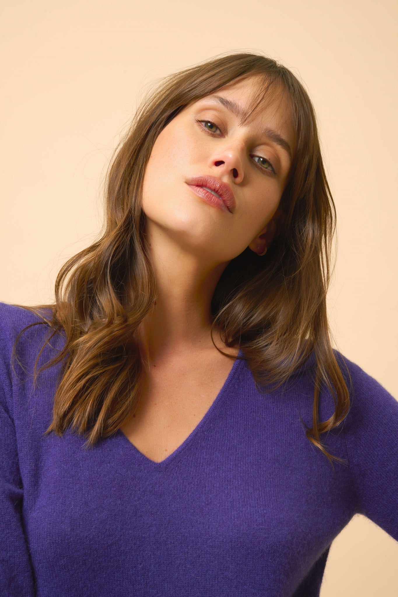 TRACY robe col v purple