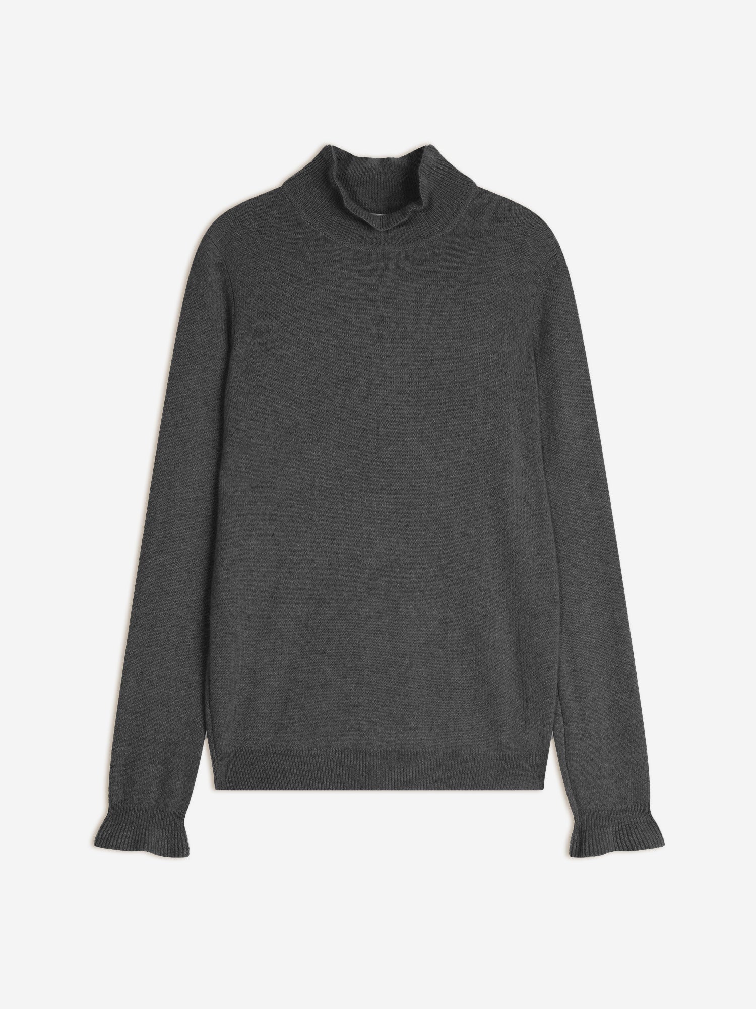 TRILA pull col montant anthracite chiné