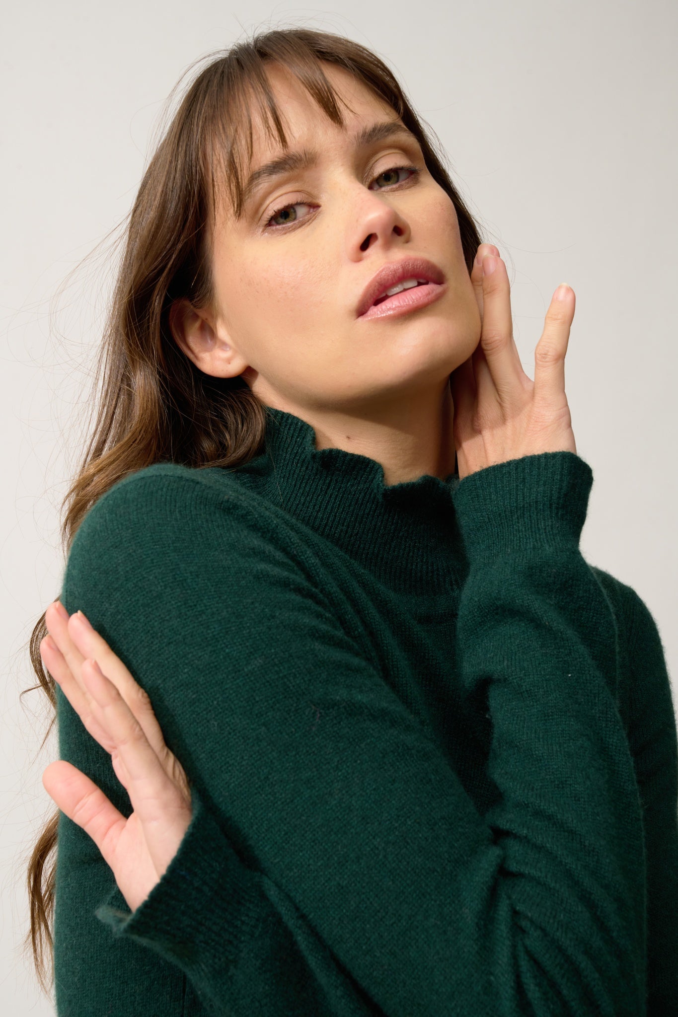 TRILA pull col montant cyprès