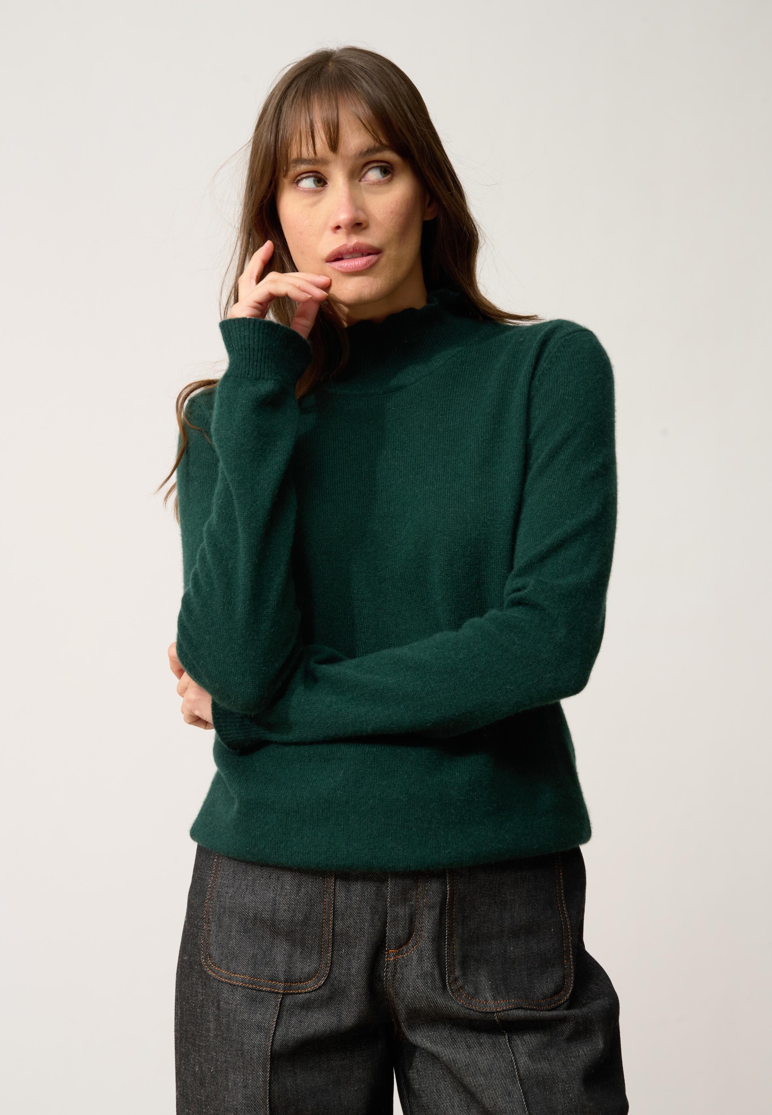 TRILA pull col montant cyprès