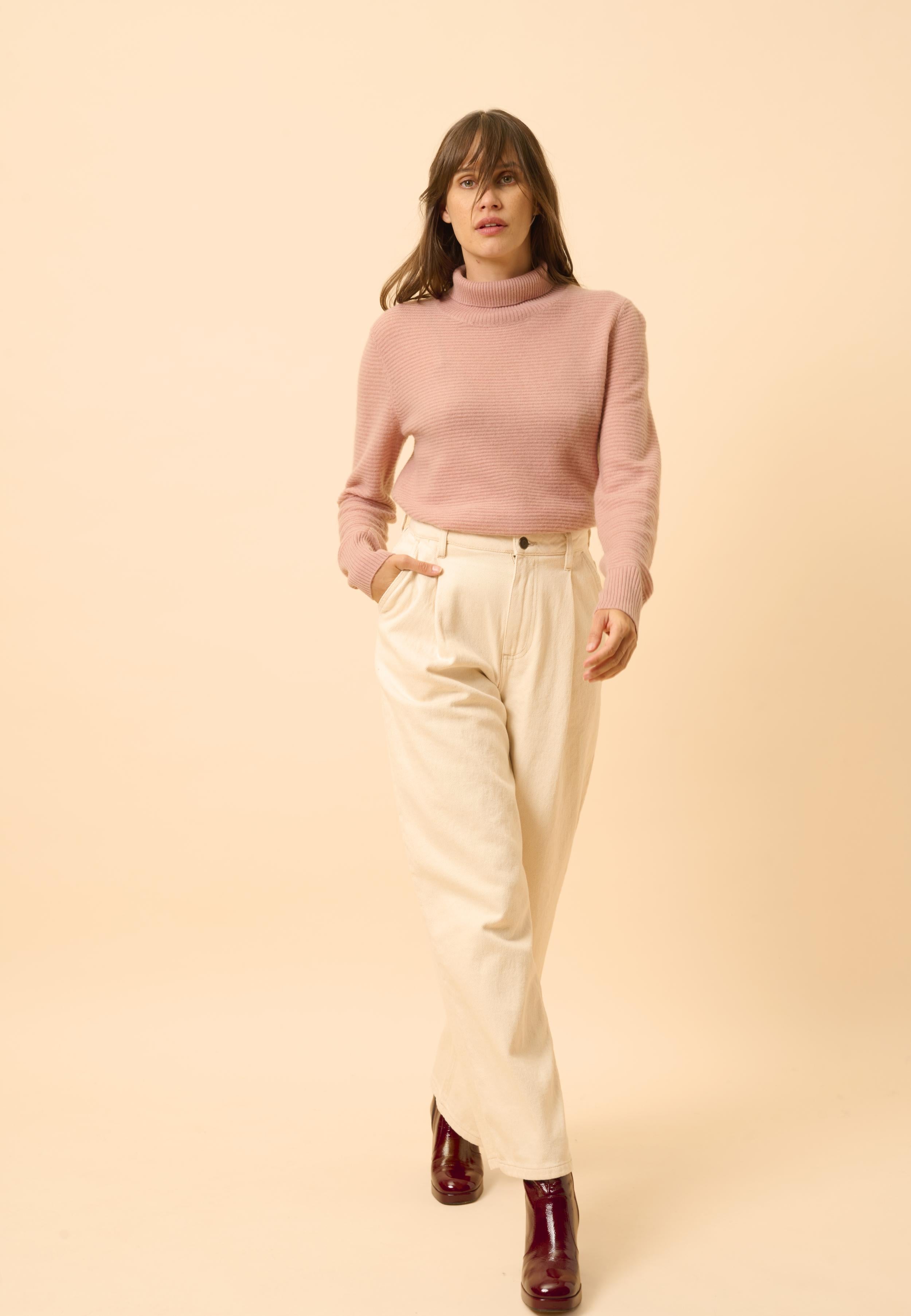 UDNY pull col roulé bois de rose