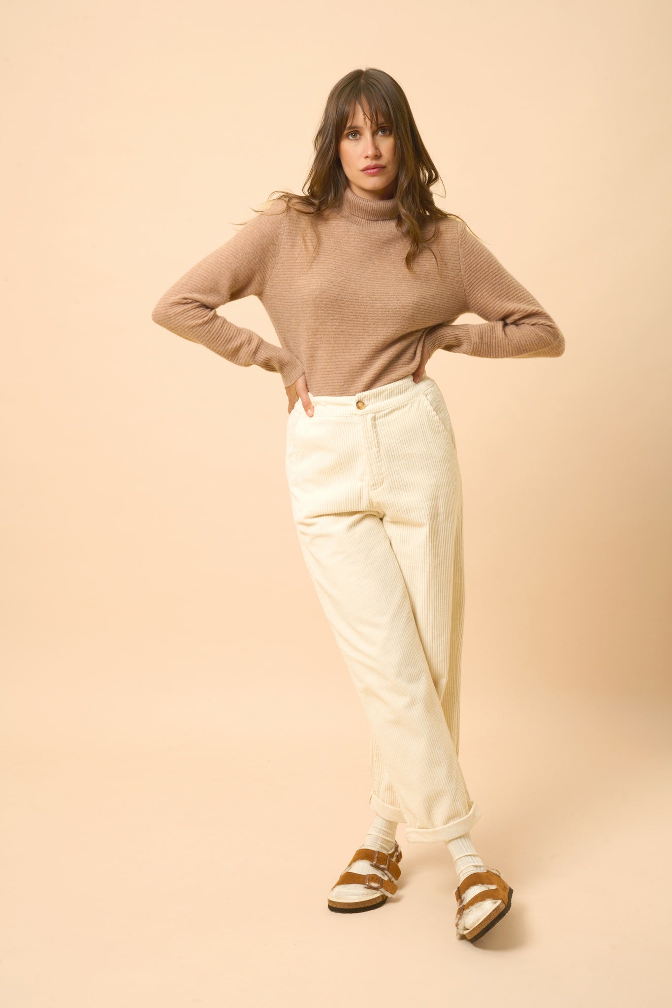 UDNY pull col roulé camel chiné