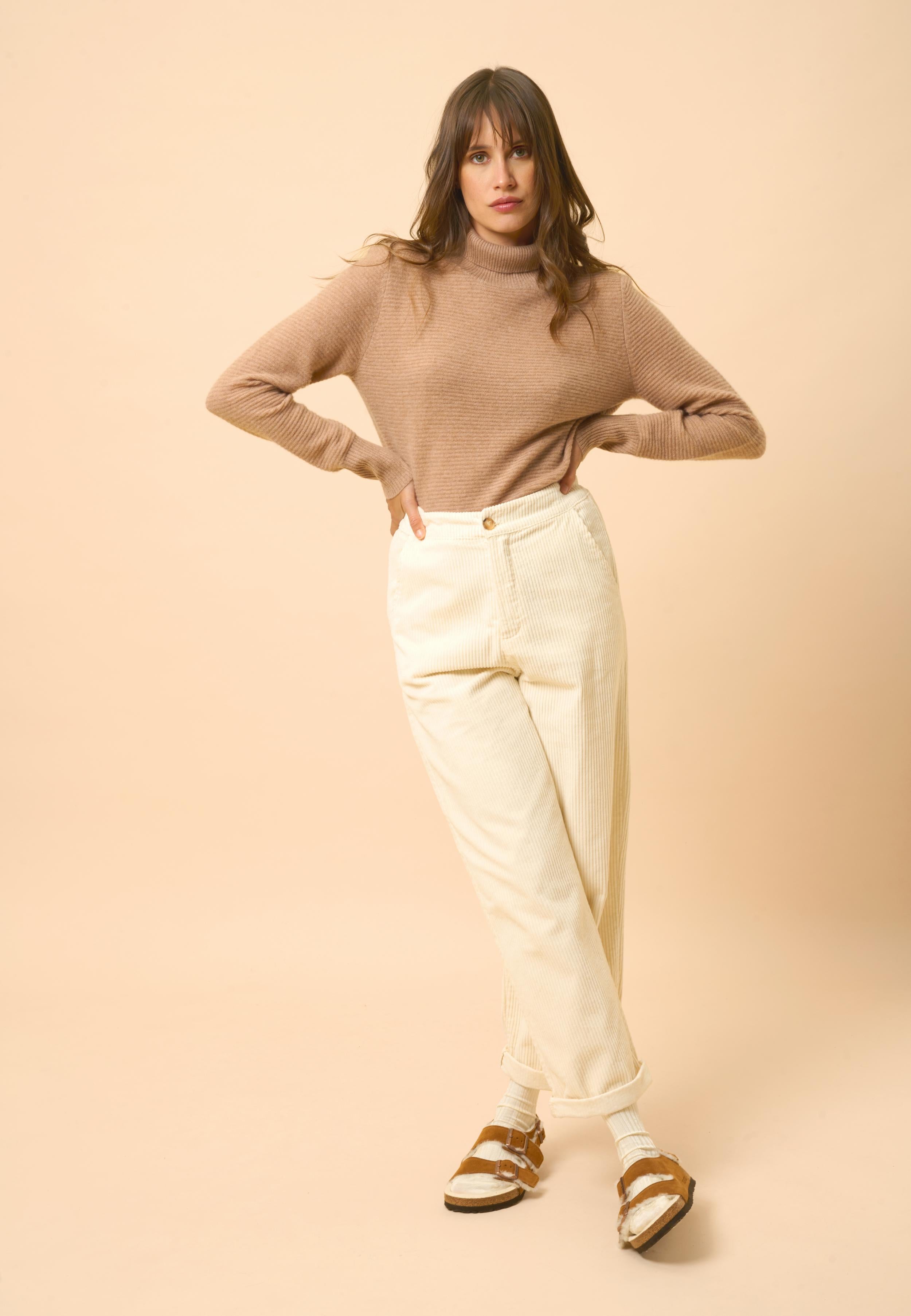 UDNY pull col roulé camel chiné