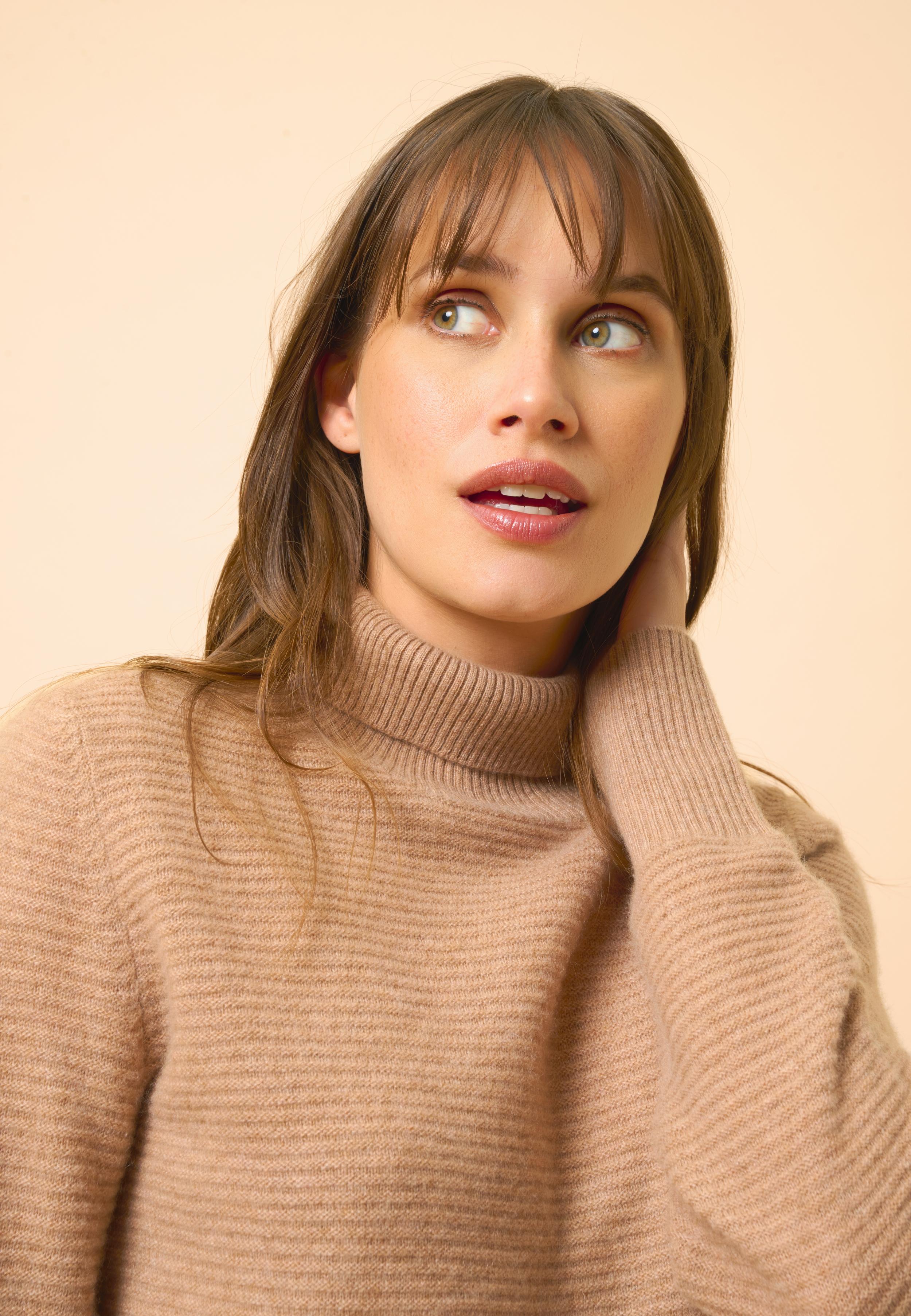UDNY pull col roulé camel chiné