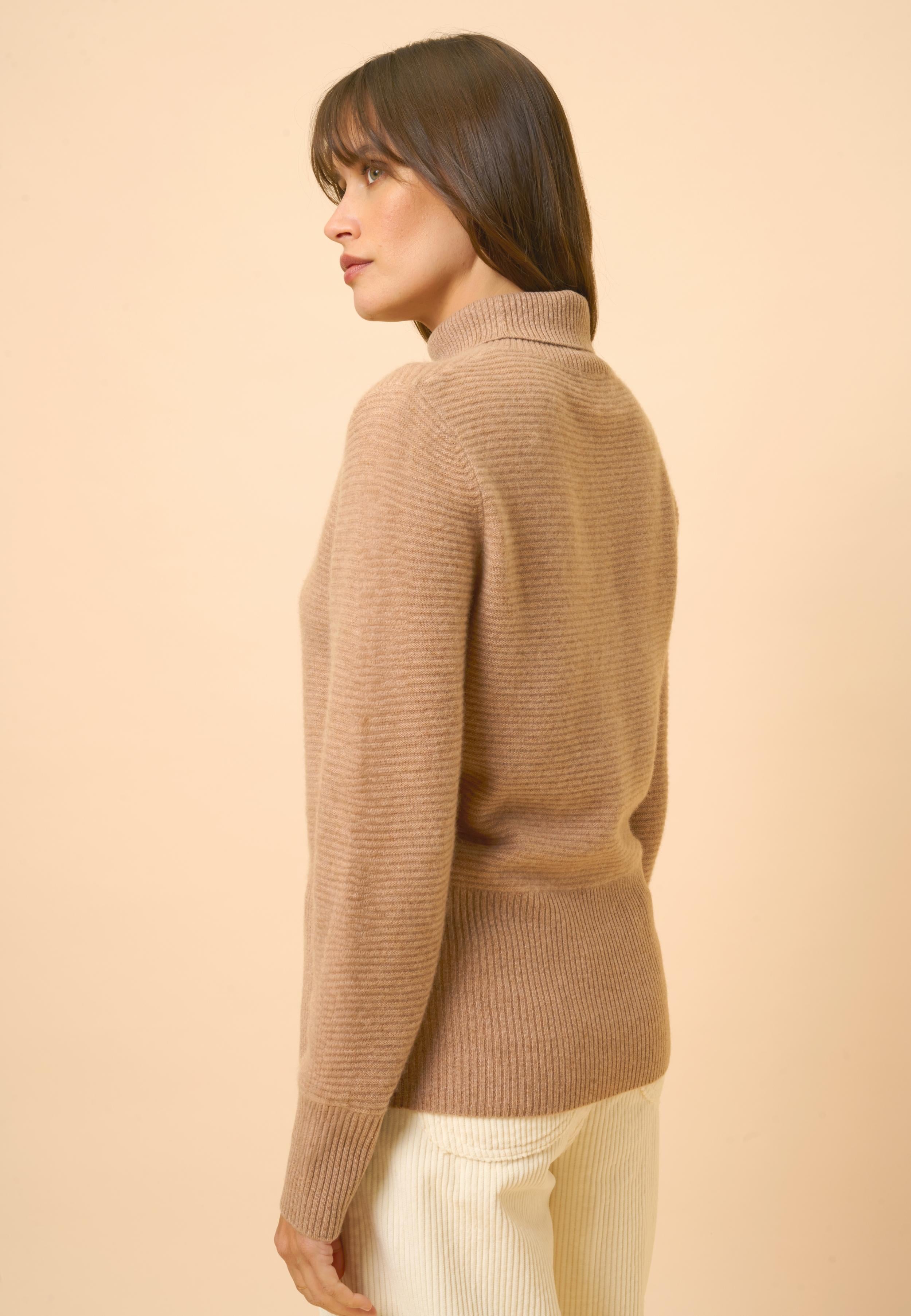 UDNY pull col roulé camel chiné