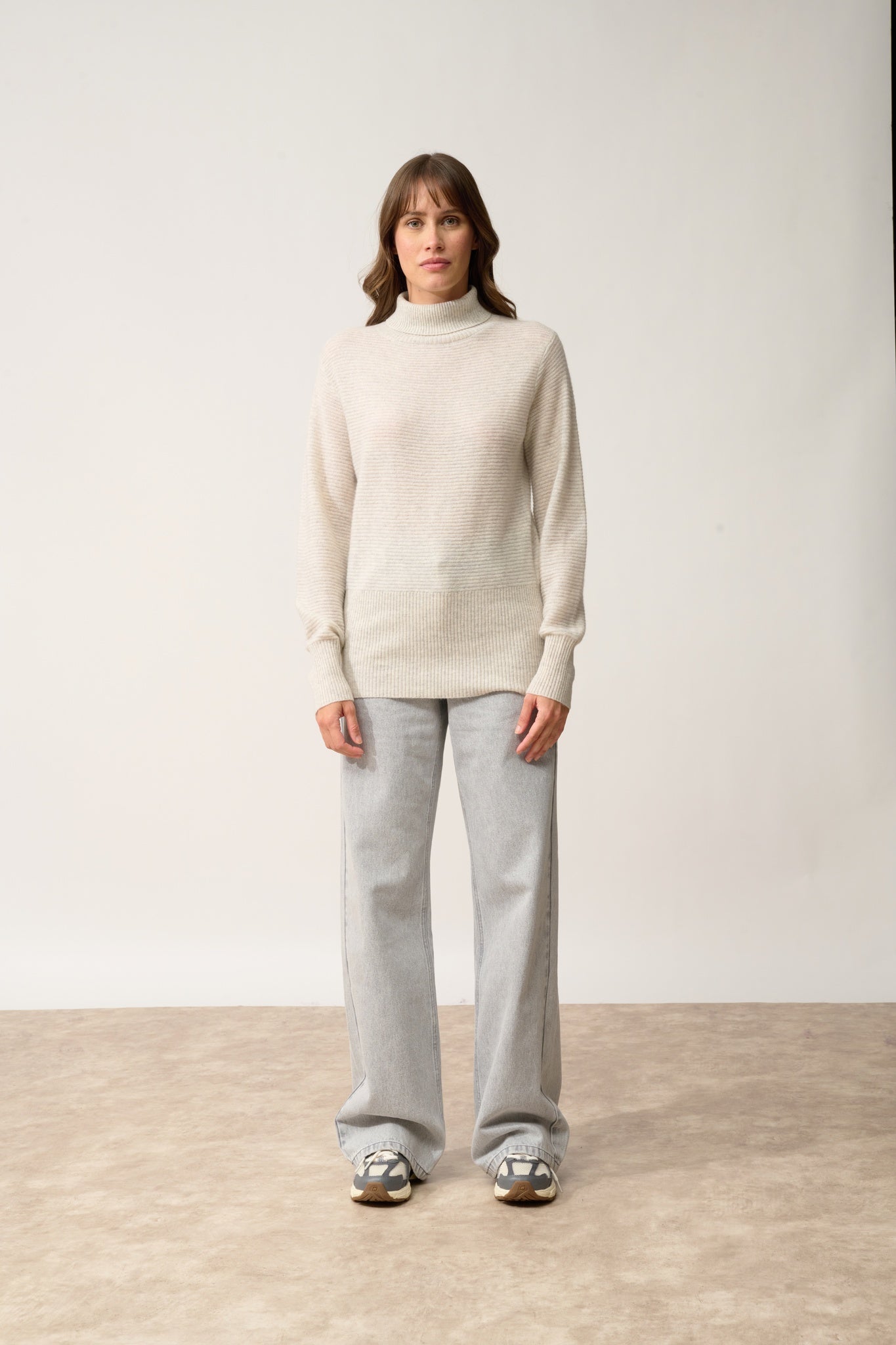 UDNY pearl gray turtleneck sweater