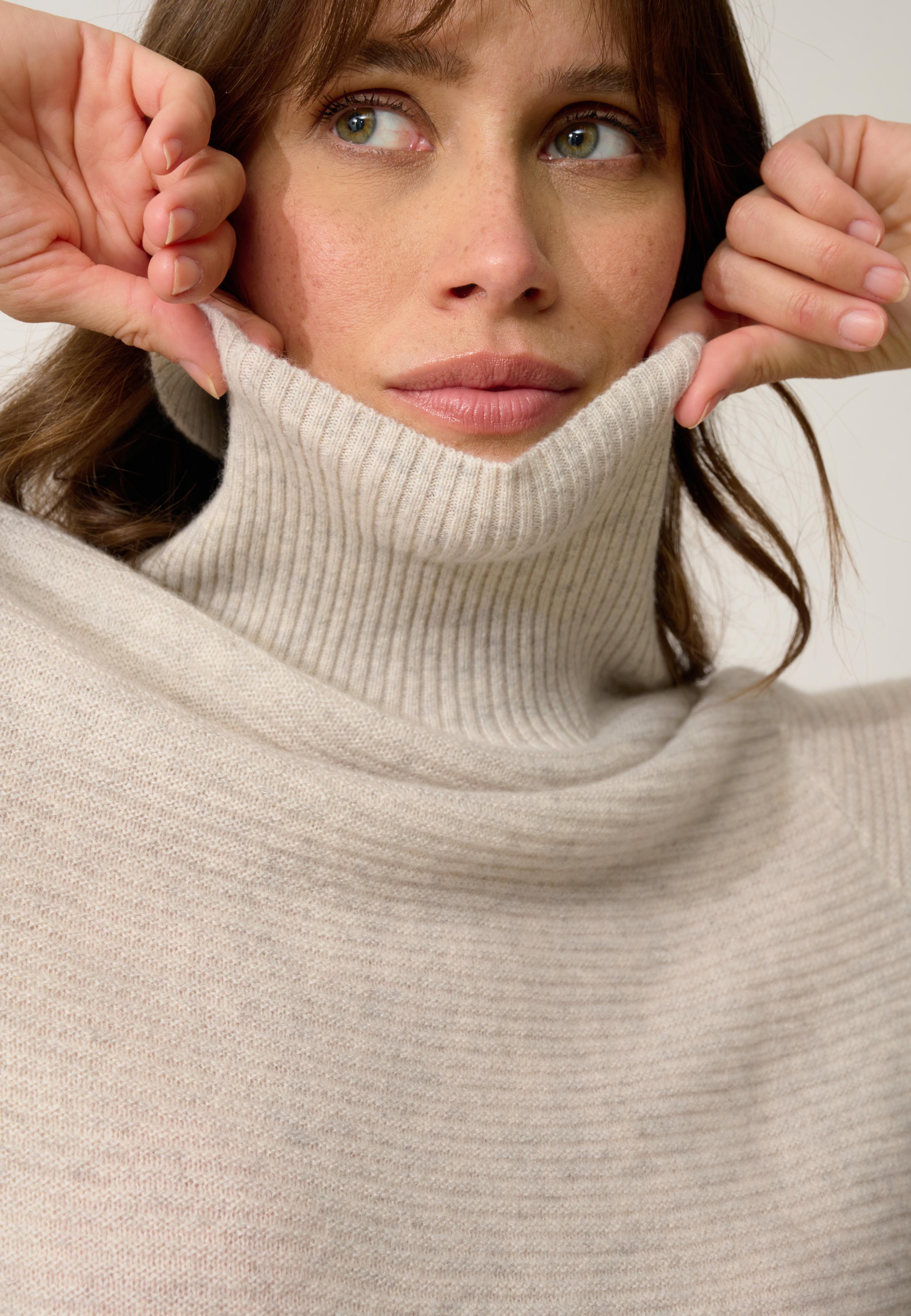 UDNY pull col roulé gris perle chiné