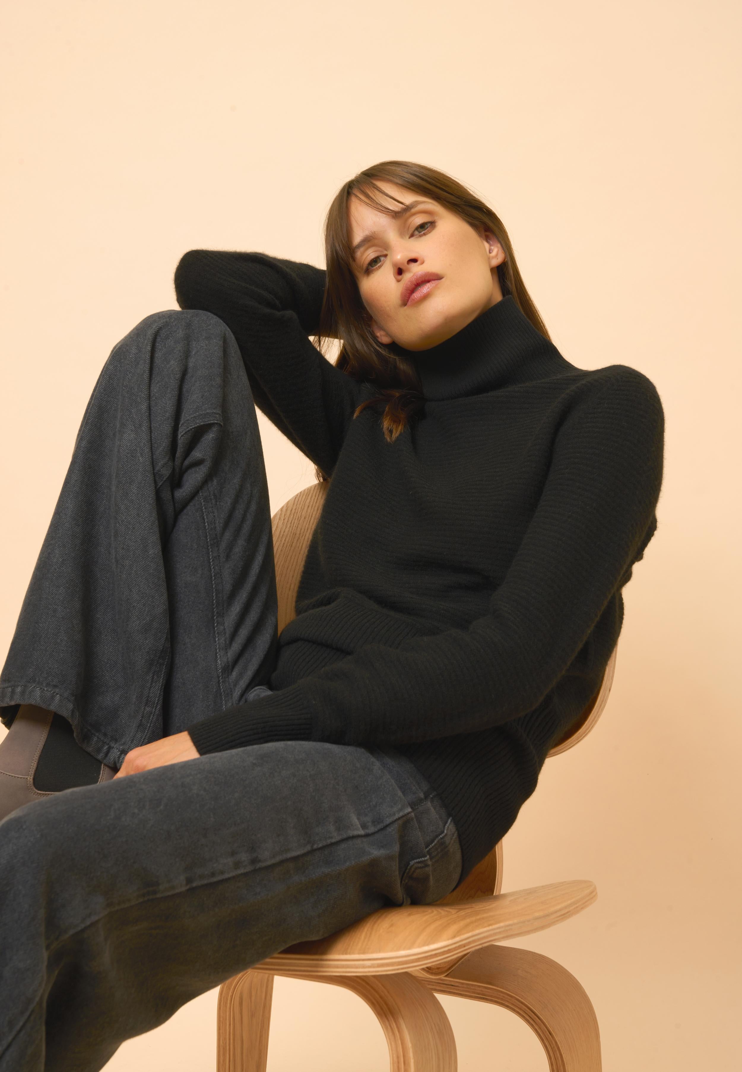 UDNY black turtleneck sweater