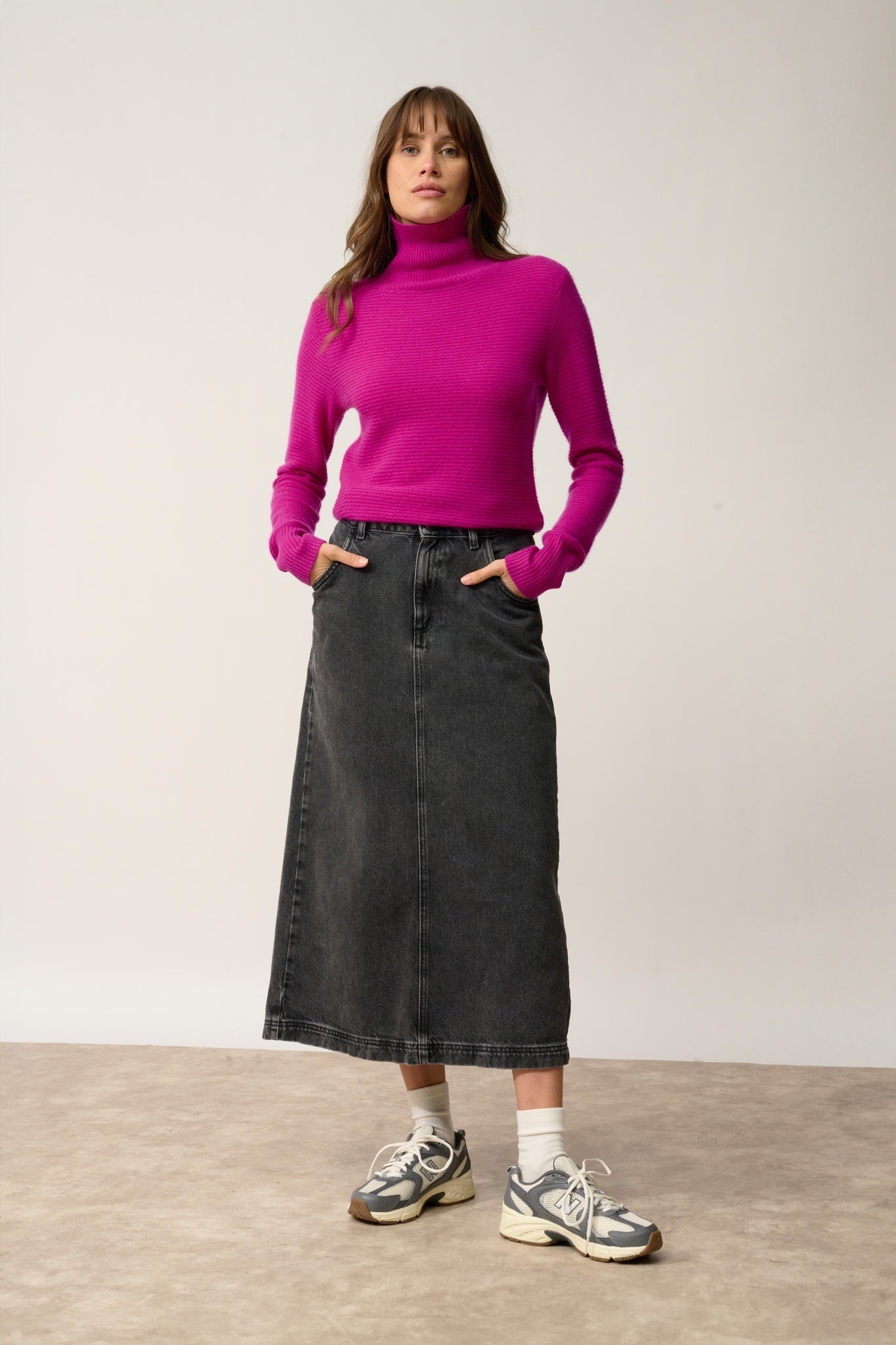 UDNY pull col roulé violine