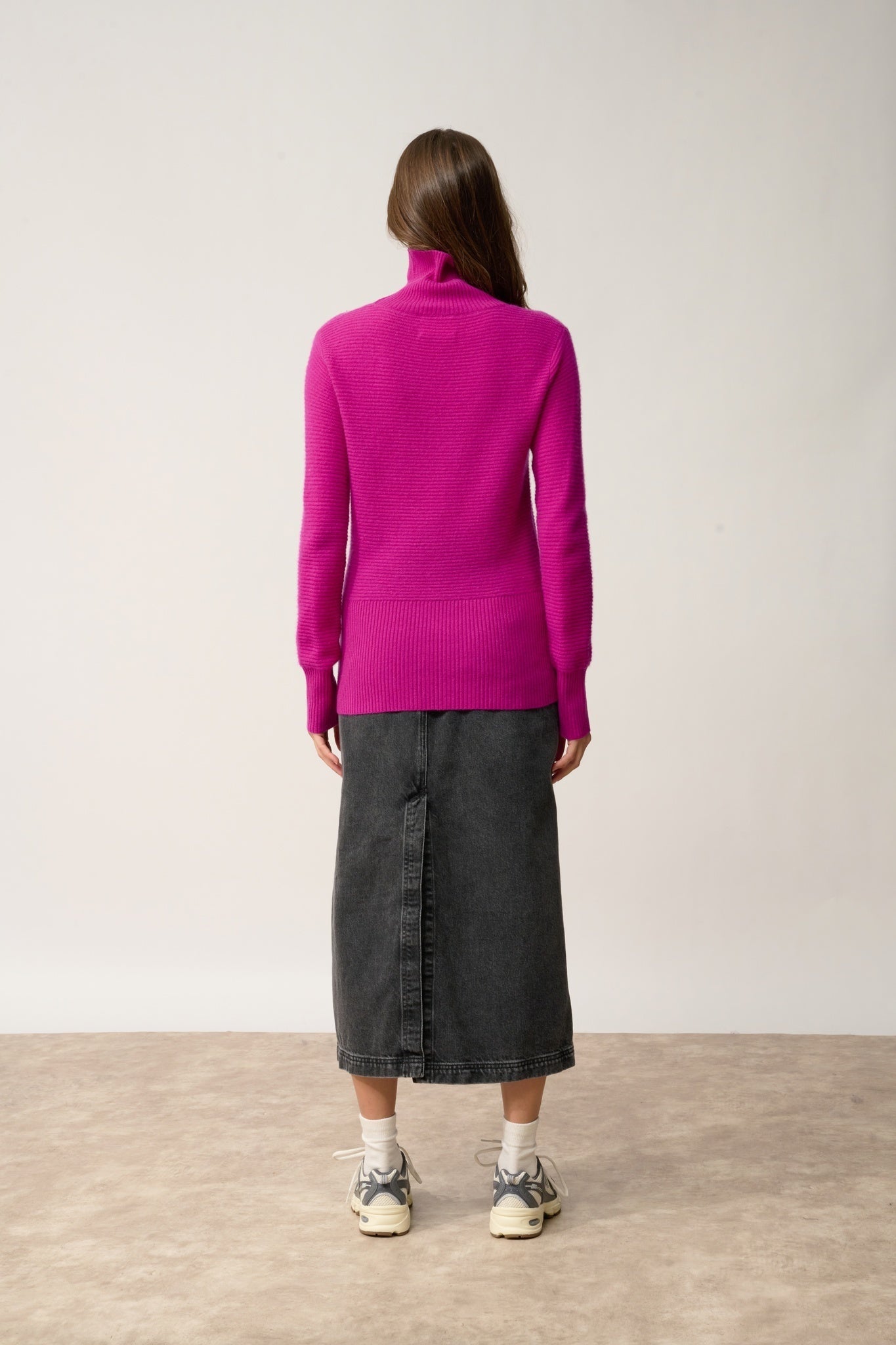 UDNY pull col roulé violine