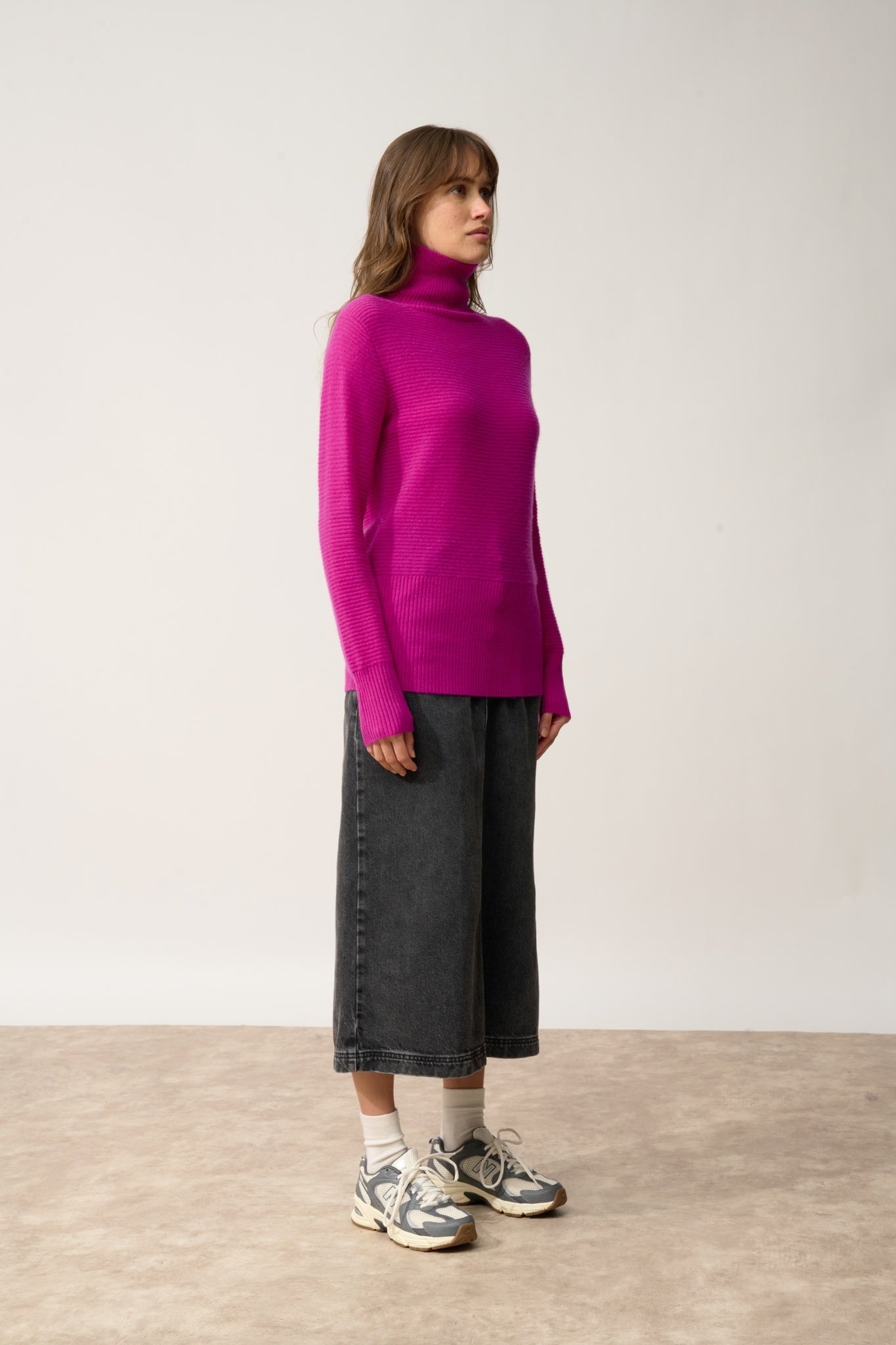 UDNY pull col roulé violine