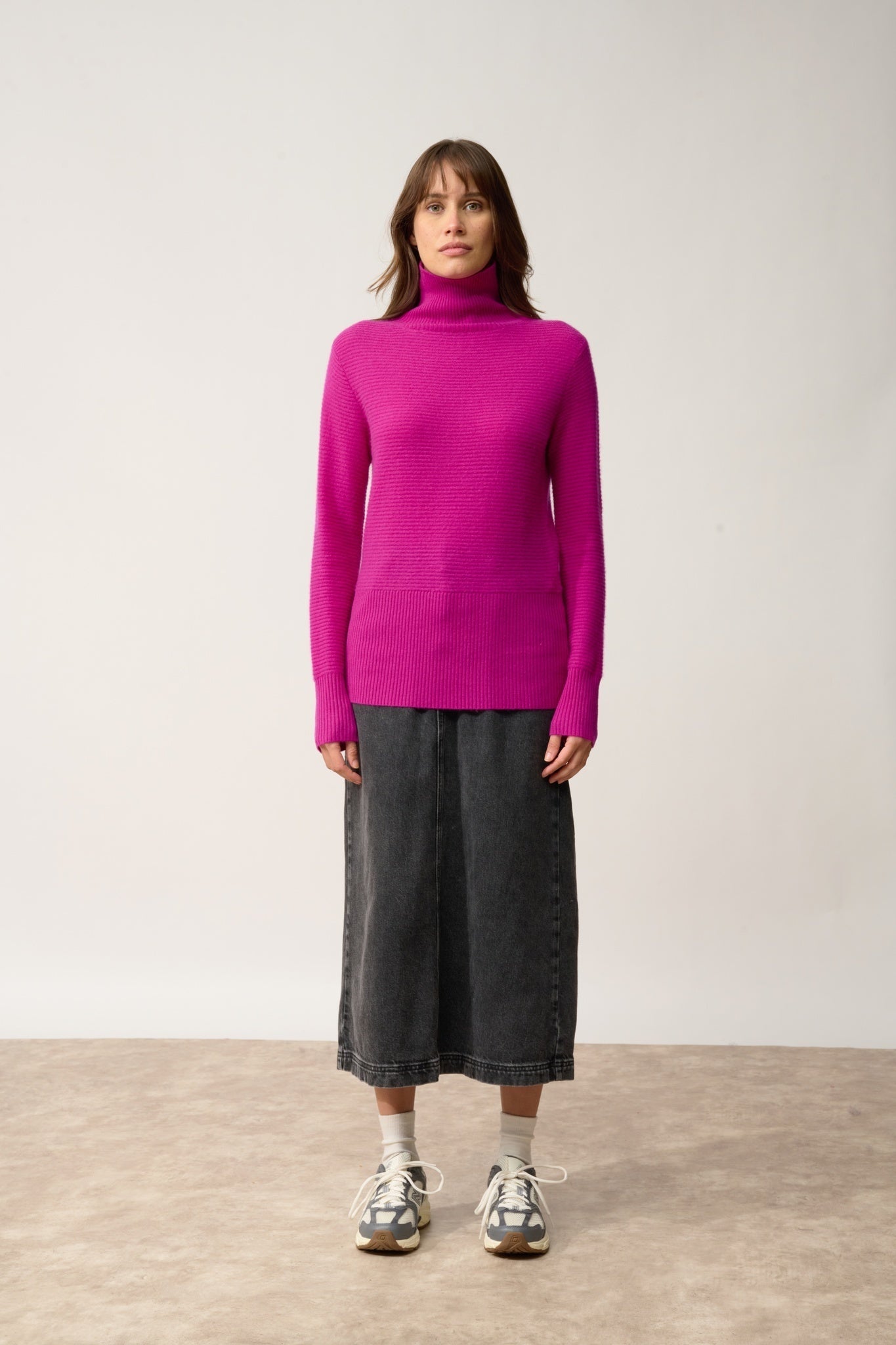 UDNY pull col roulé violine