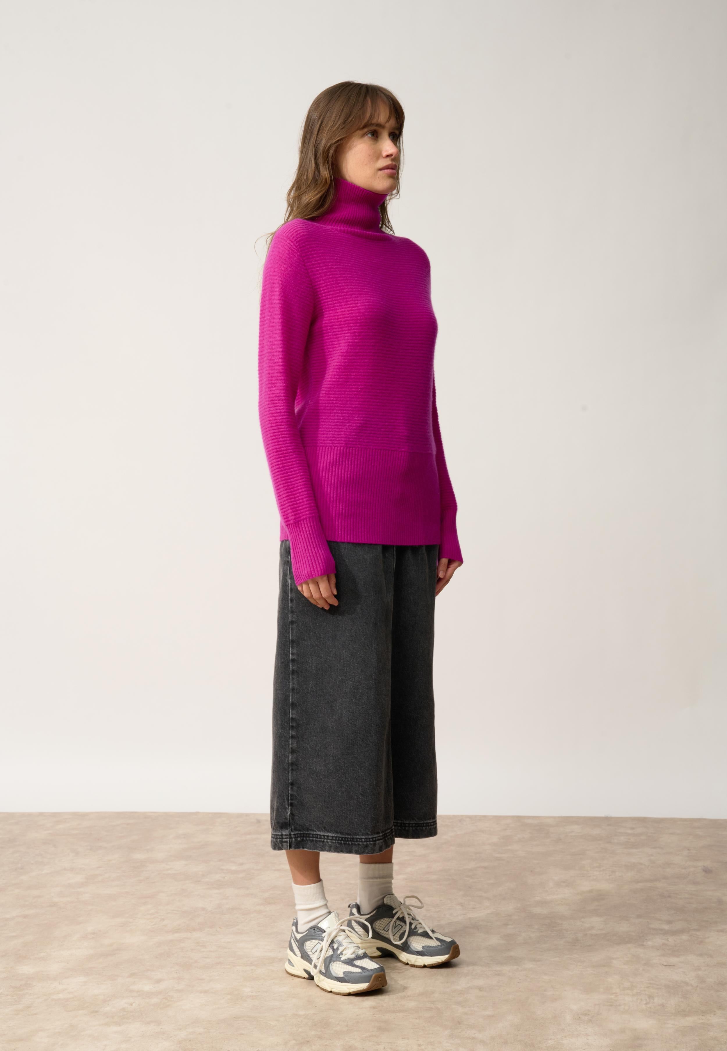 UDNY pull col roulé violine