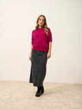 ÉRINA T-Shirt Col Bateau Chauve Souris 4 Fils Fuchsia