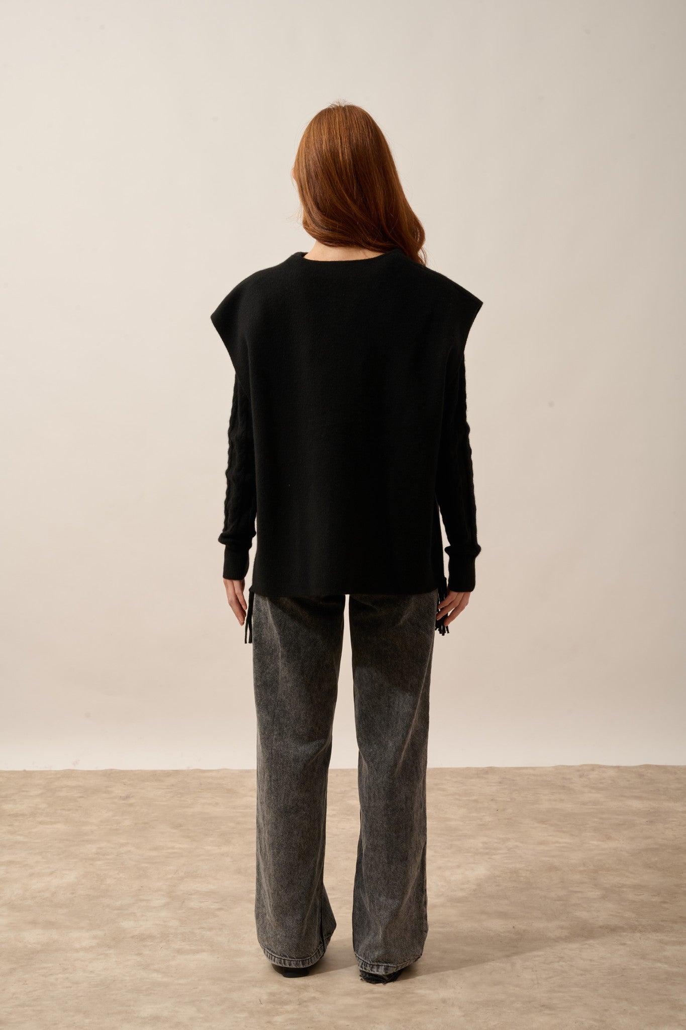 victoire gilet sans manches avec franges noir