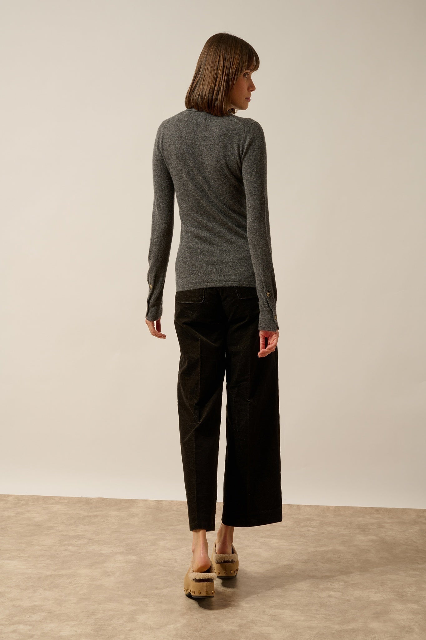 VIOLETTE polo anthracite chiné