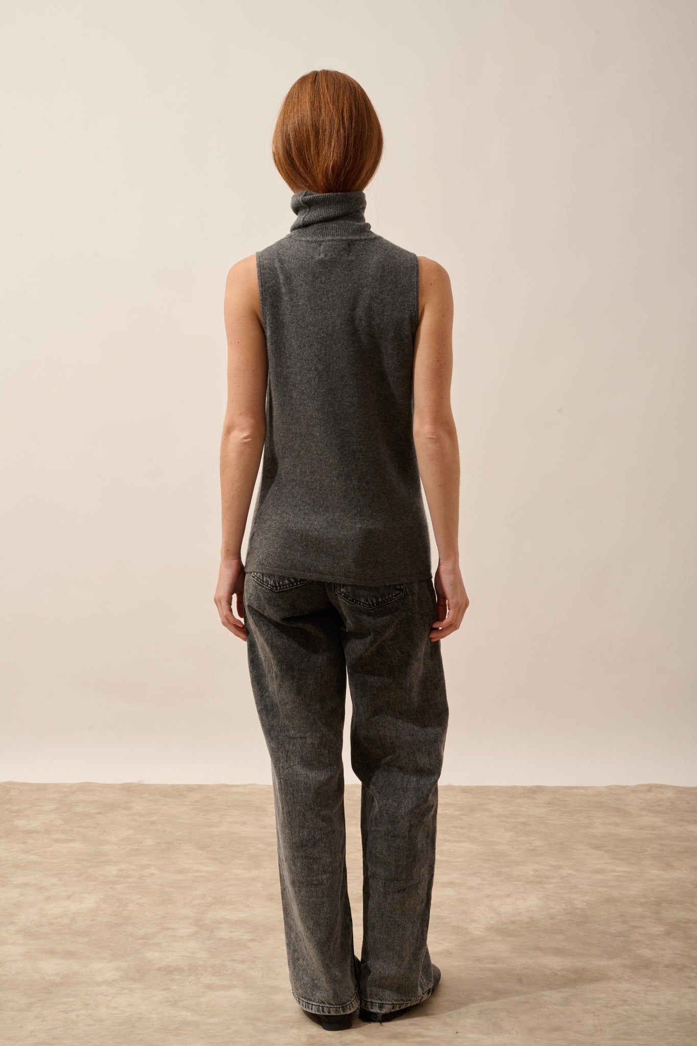 VIOLET anthracite heathered turtleneck sweater