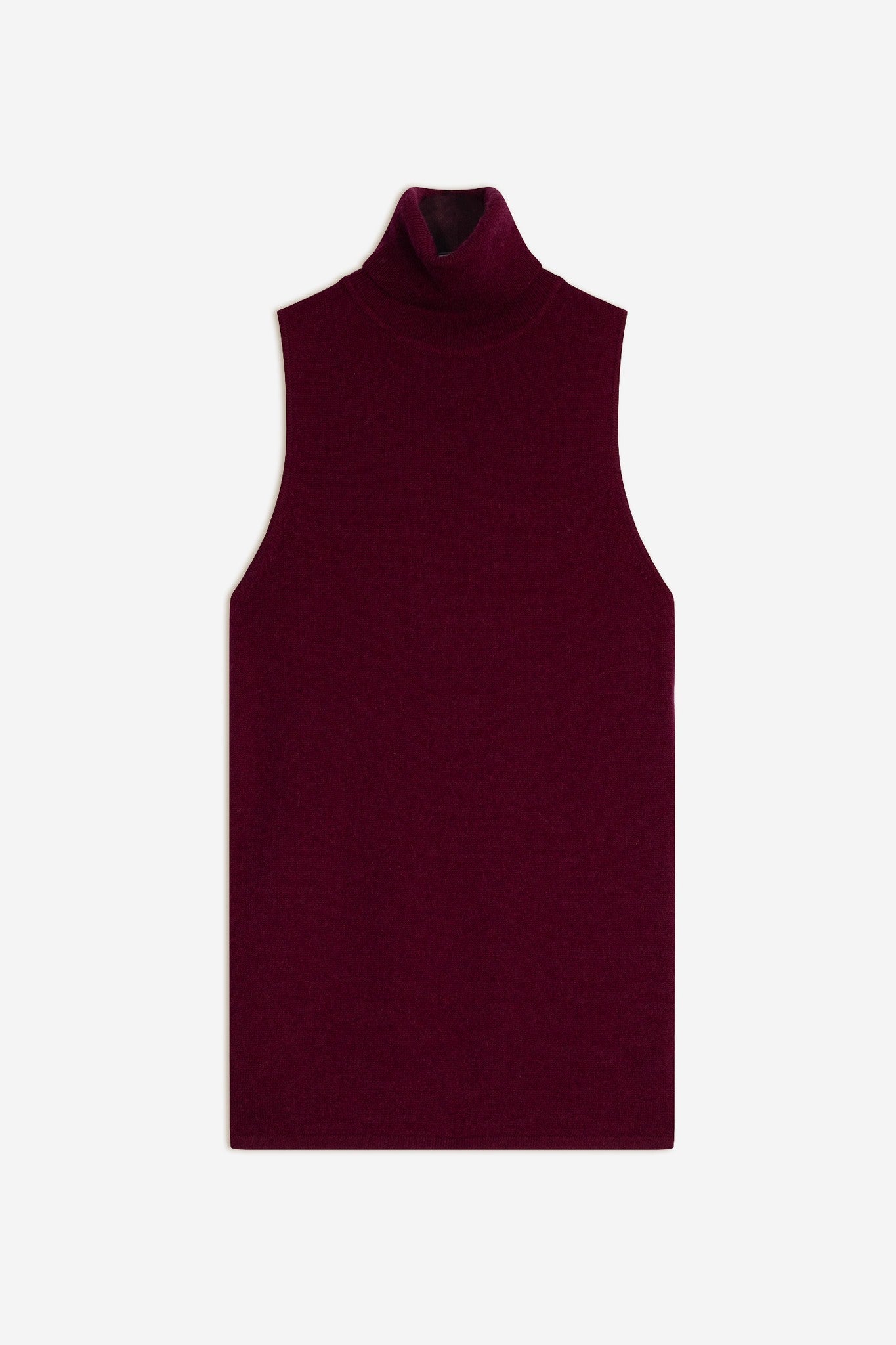 violet pull col roulé bordeaux