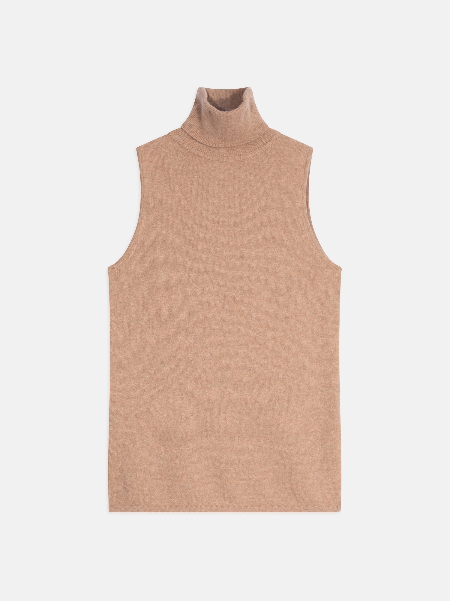 VIOLET pull col roulé camel chiné