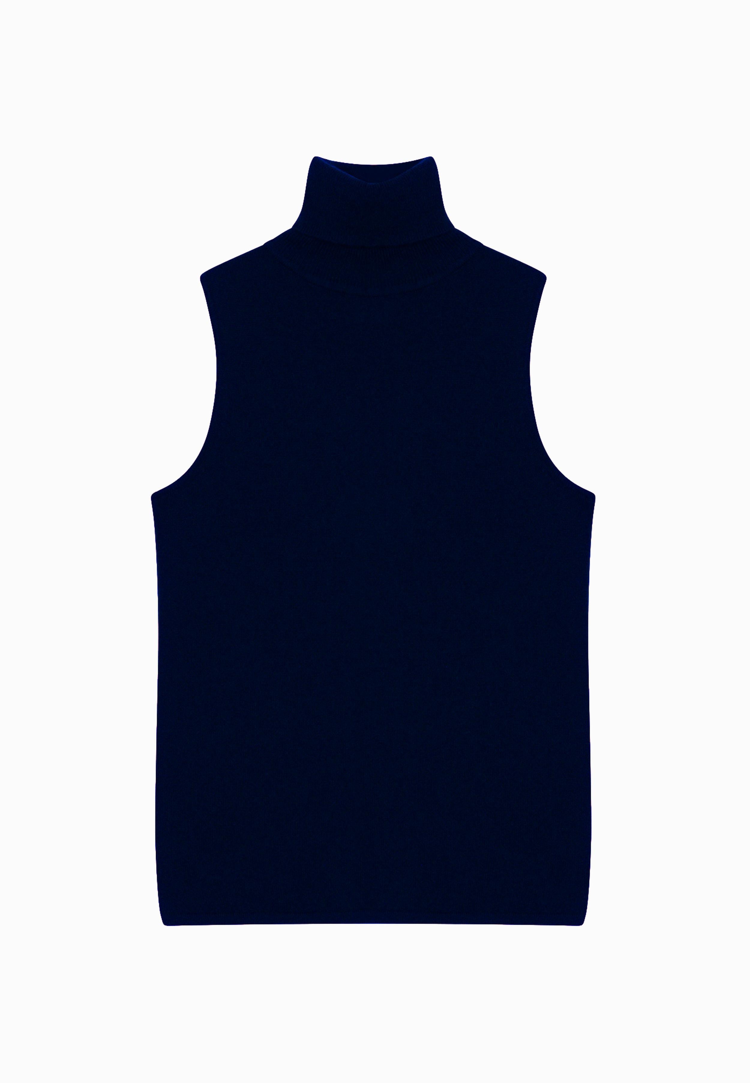 VIOLET pull col roulé navy