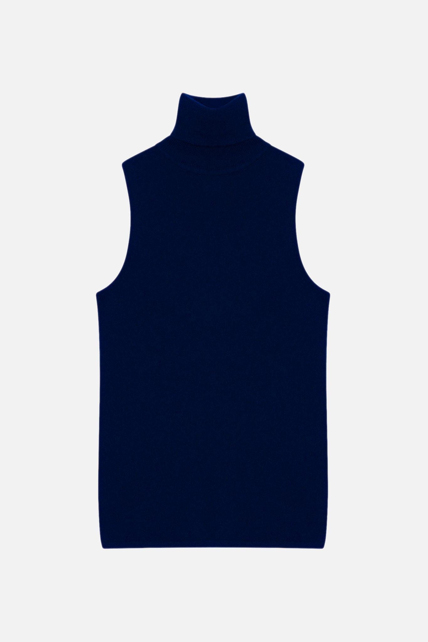 VIOLET pull col roulé navy