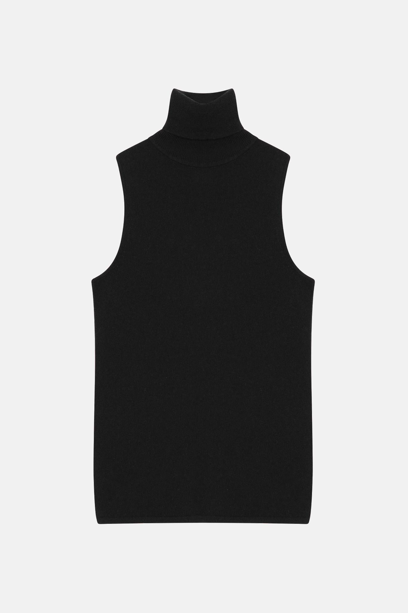 VIOLET pull col roulé noir