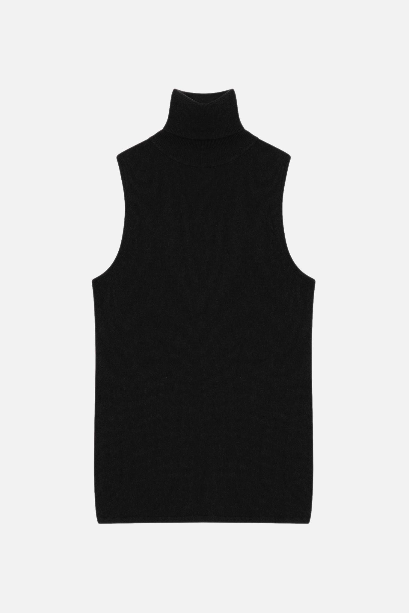 VIOLET pull col roulé noir