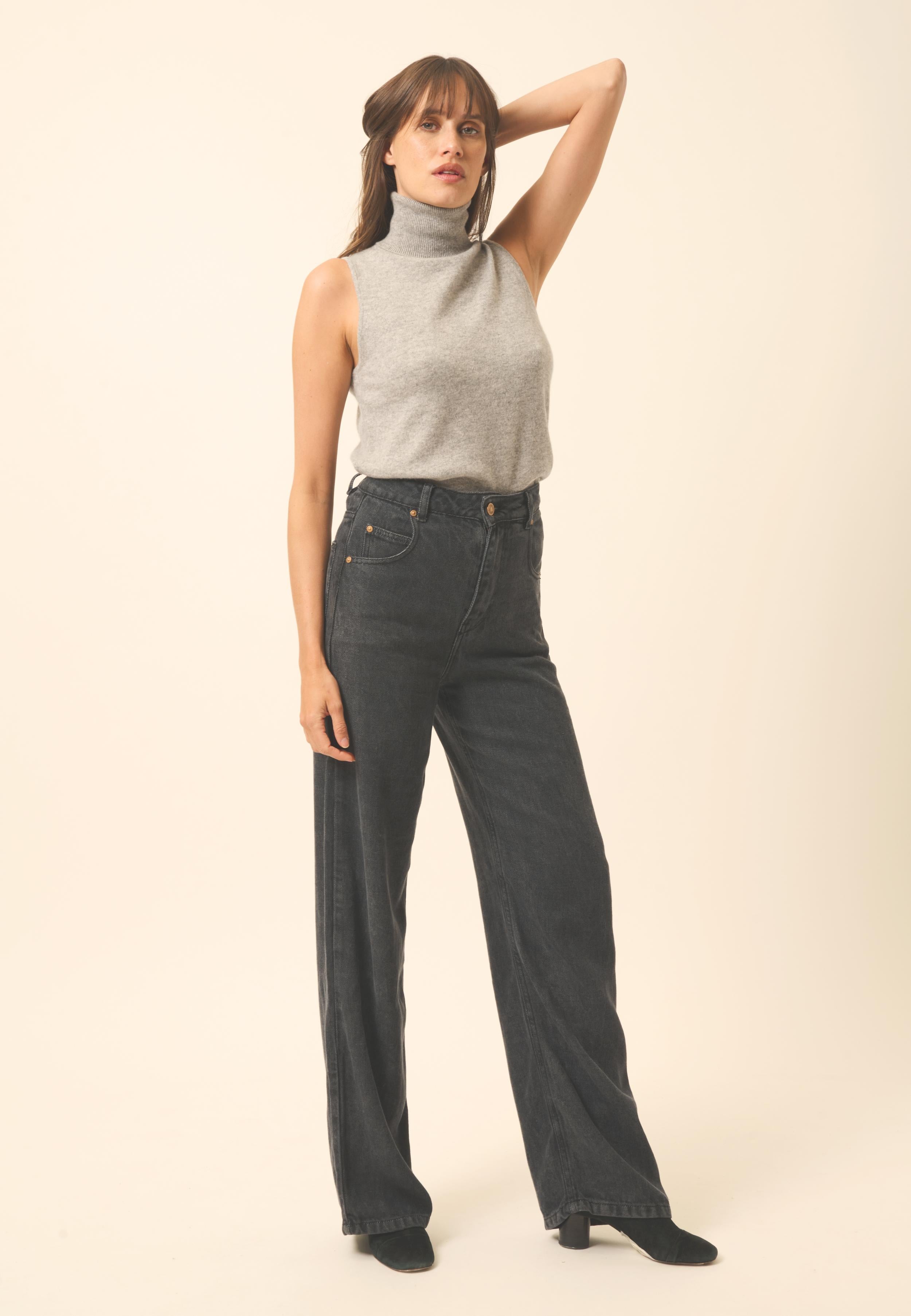 VIOLET mottled cloud turtleneck sweater