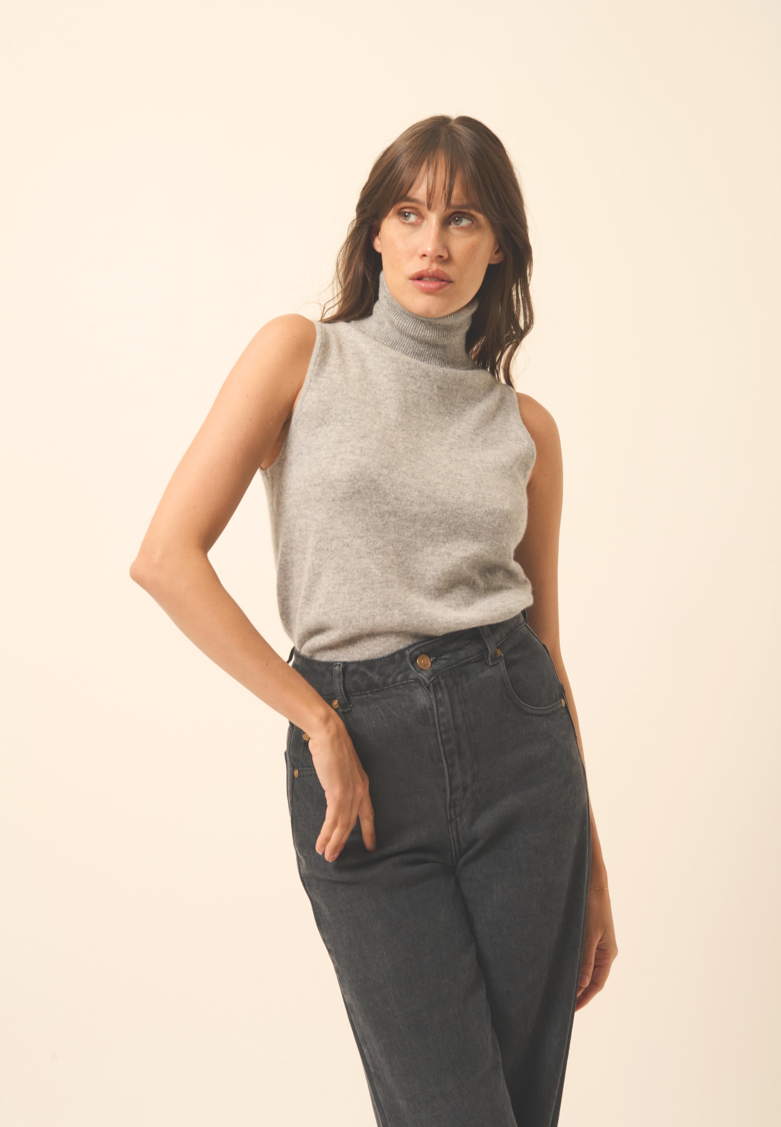 VIOLET mottled cloud turtleneck sweater