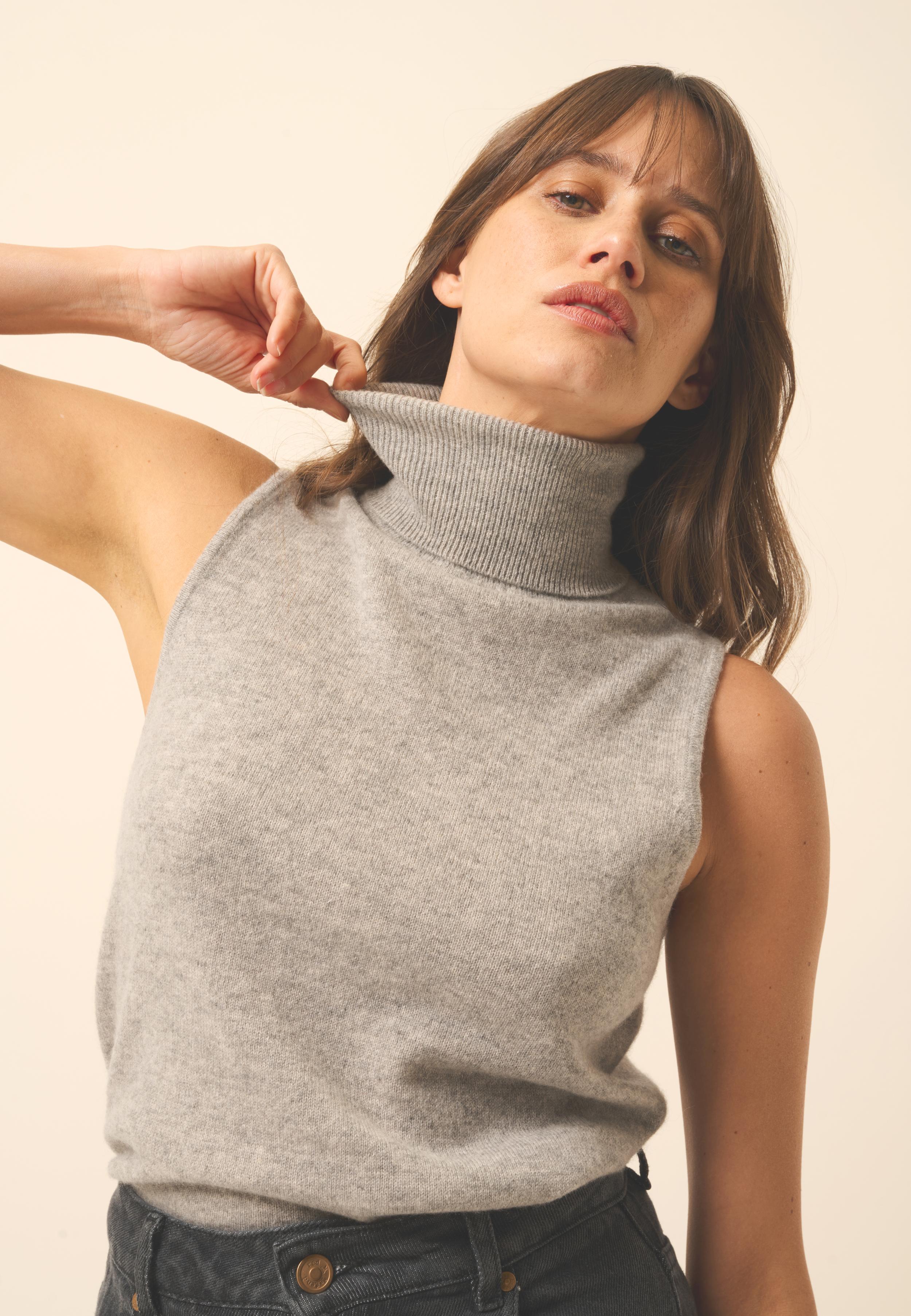 VIOLET mottled cloud turtleneck sweater