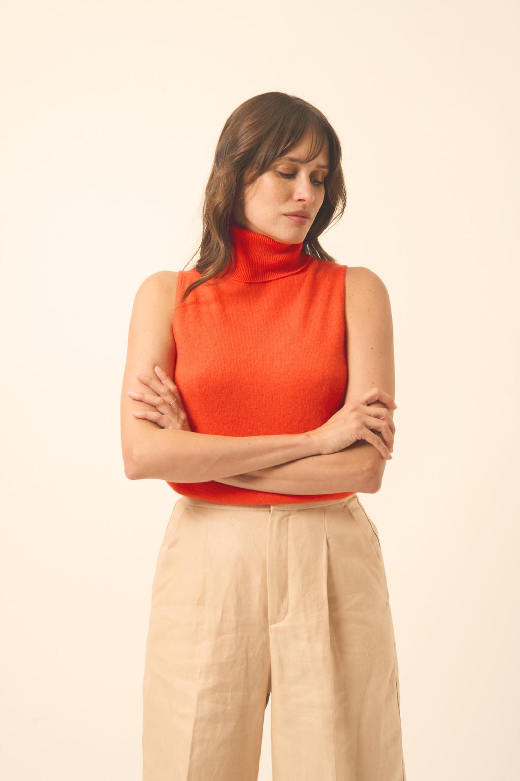 Marron HOMME Sweat-shirt à Manches Longues Et Col Ras Du Cou Coupe Slim