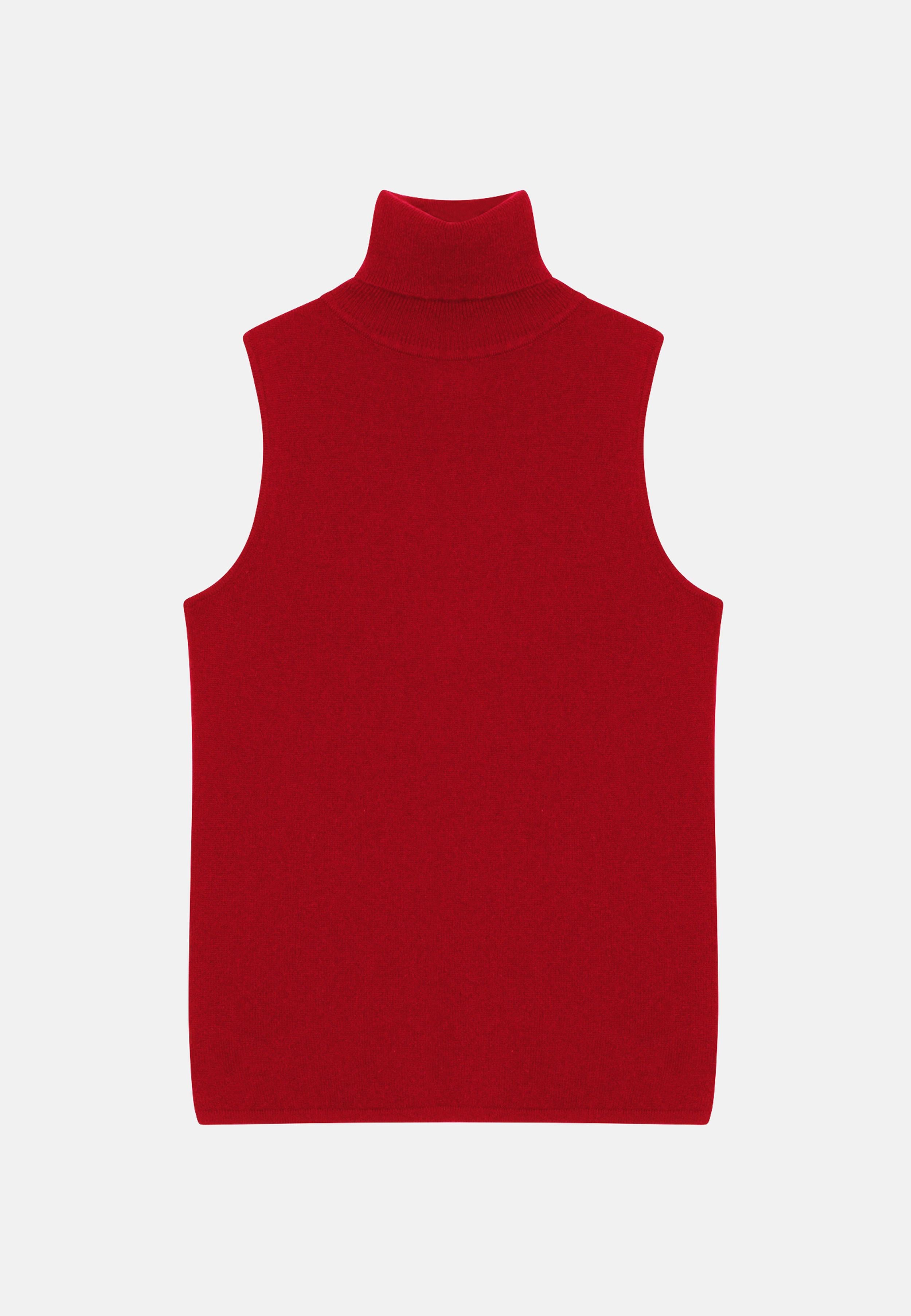 VIOLET pull col roulé rouge