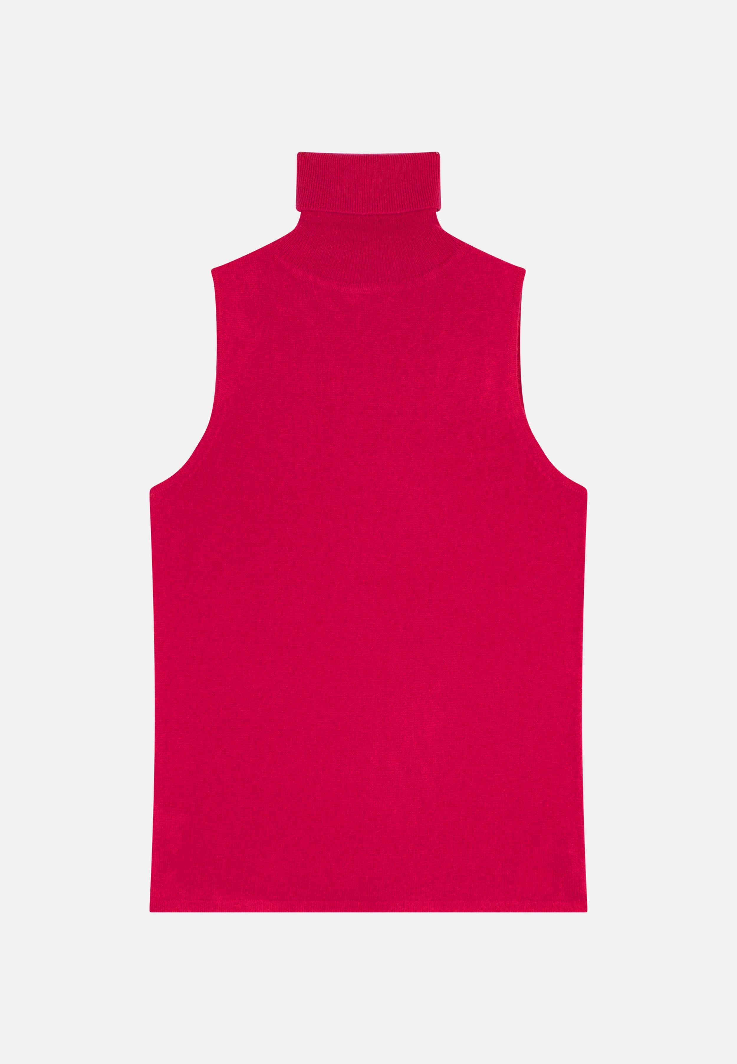 VIOLET pull col roulé fuchsia