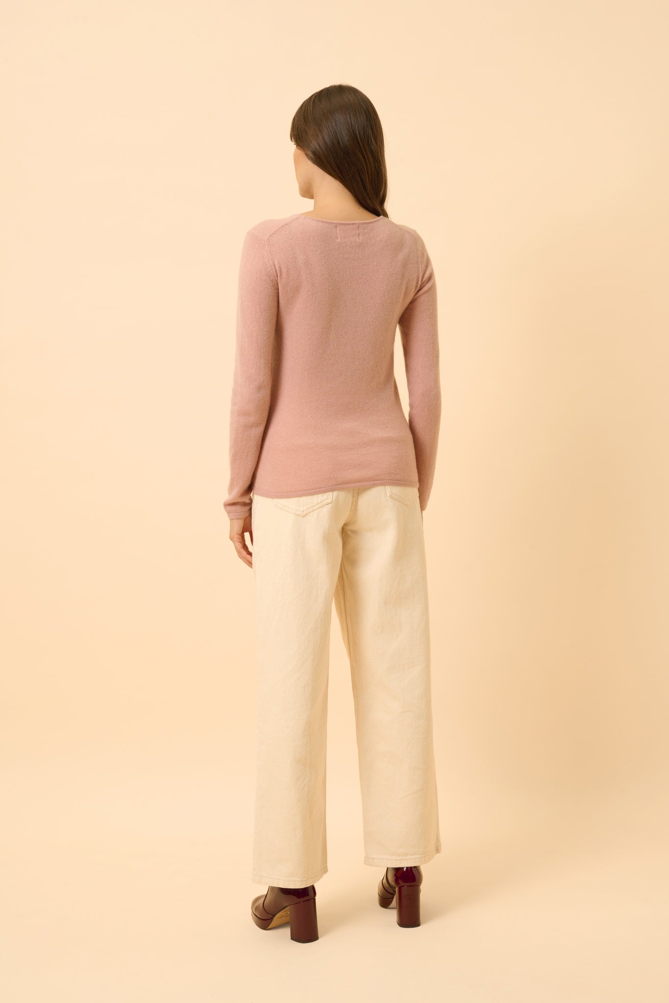 VIVIAN pull col rond bois de rose