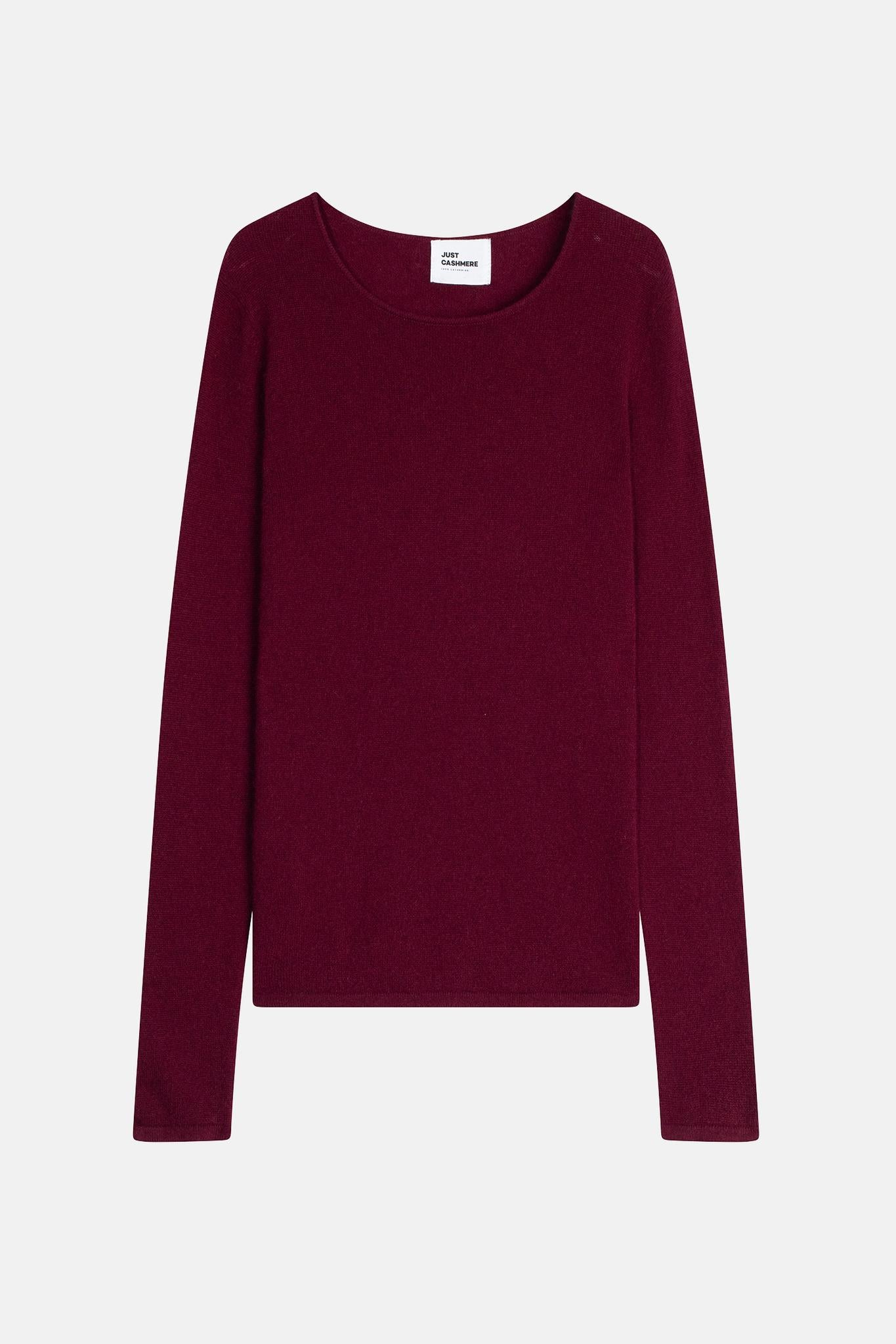 VIVIAN burgundy round-neck sweater