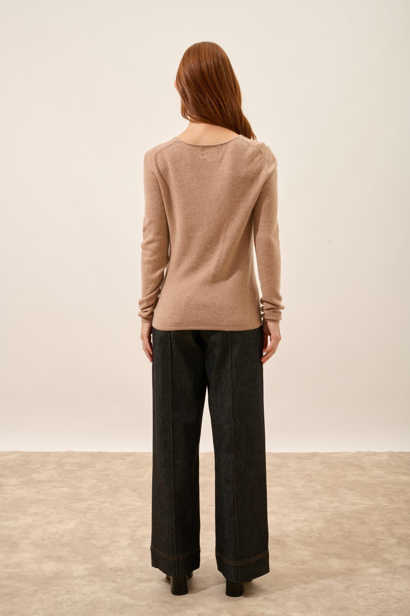 VIVIAN round-neck sweater camel mottled