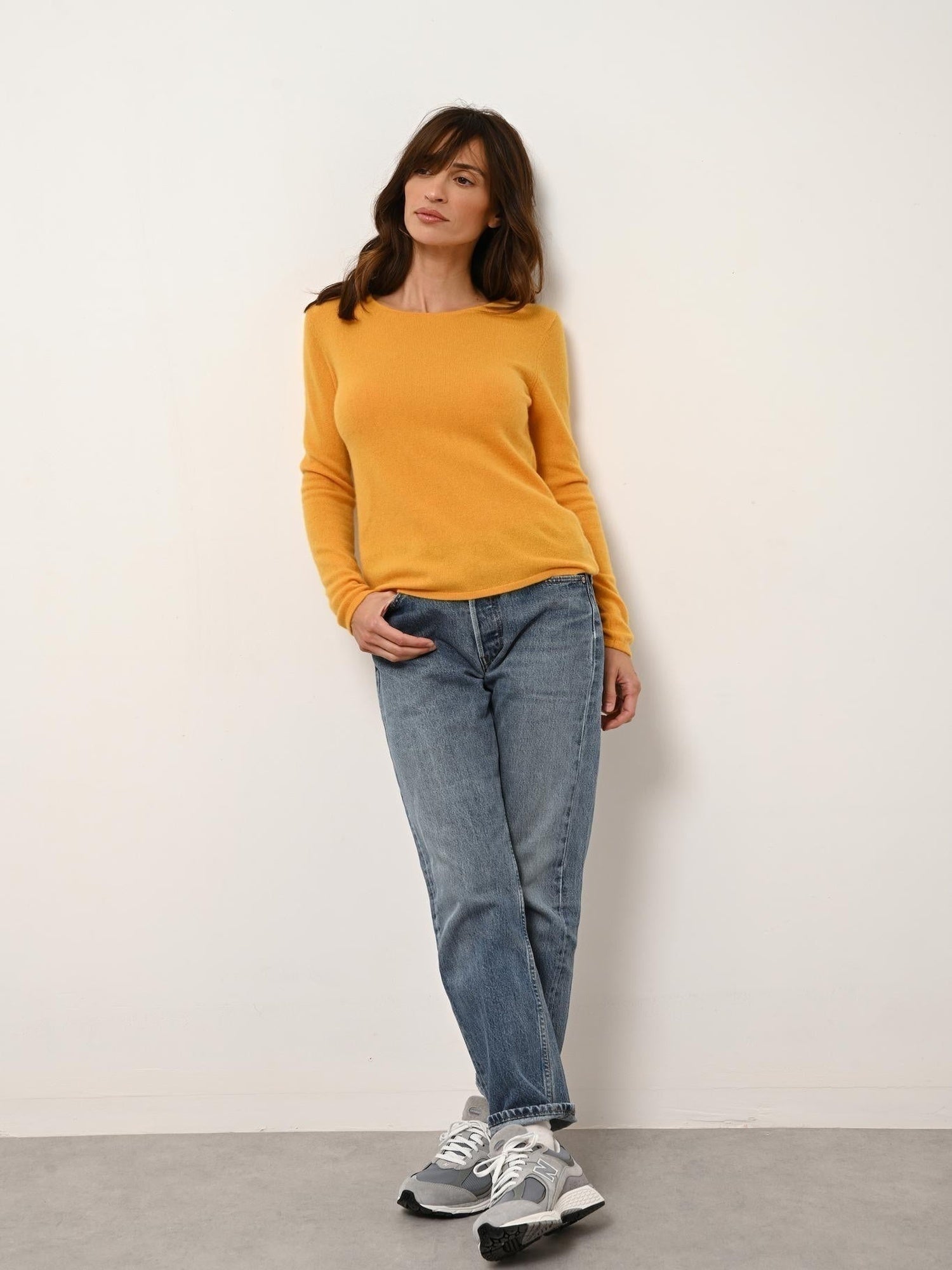 VIVIAN pull col rond curcuma