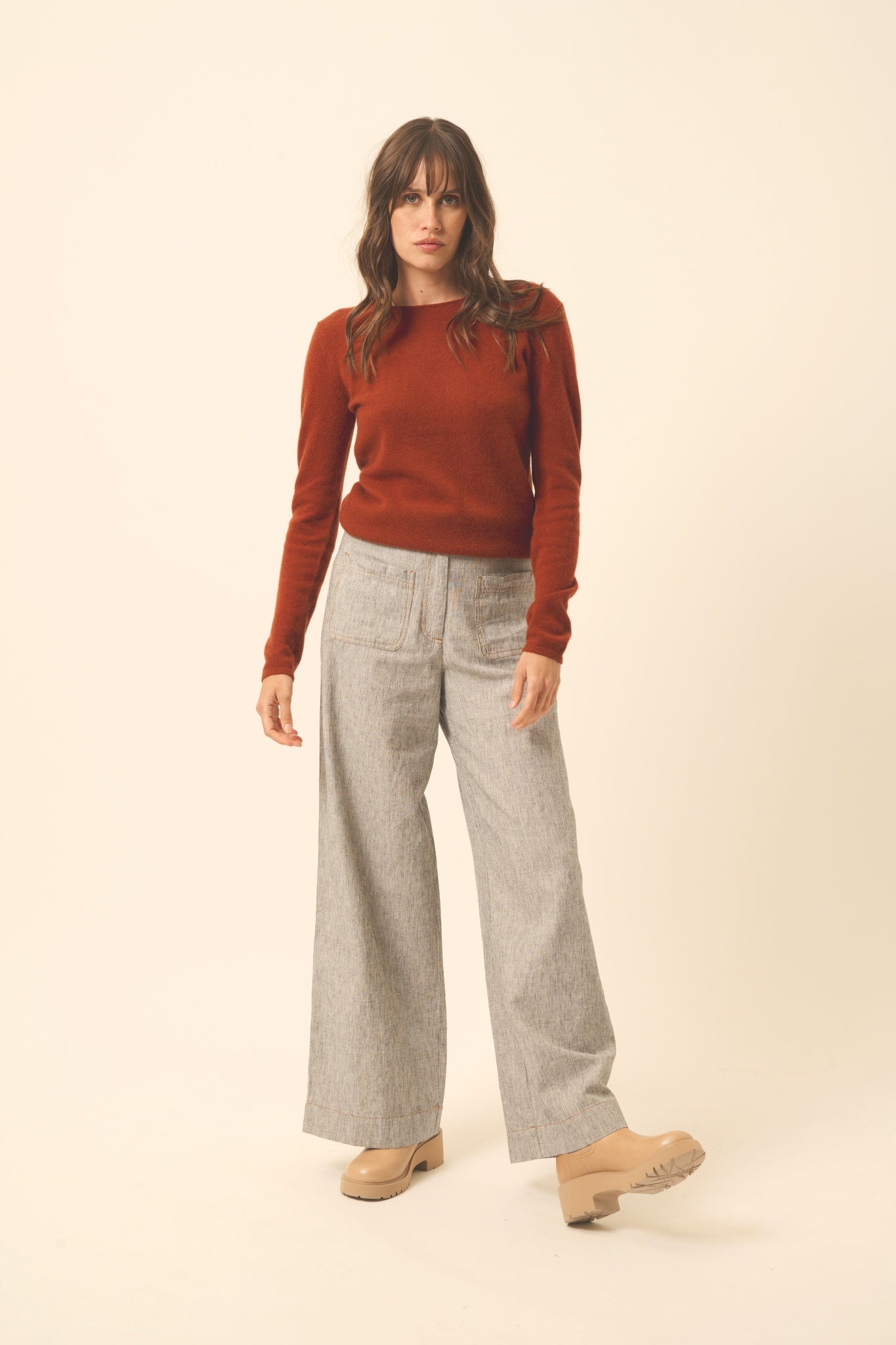 VIVIAN pull col rond écureuil