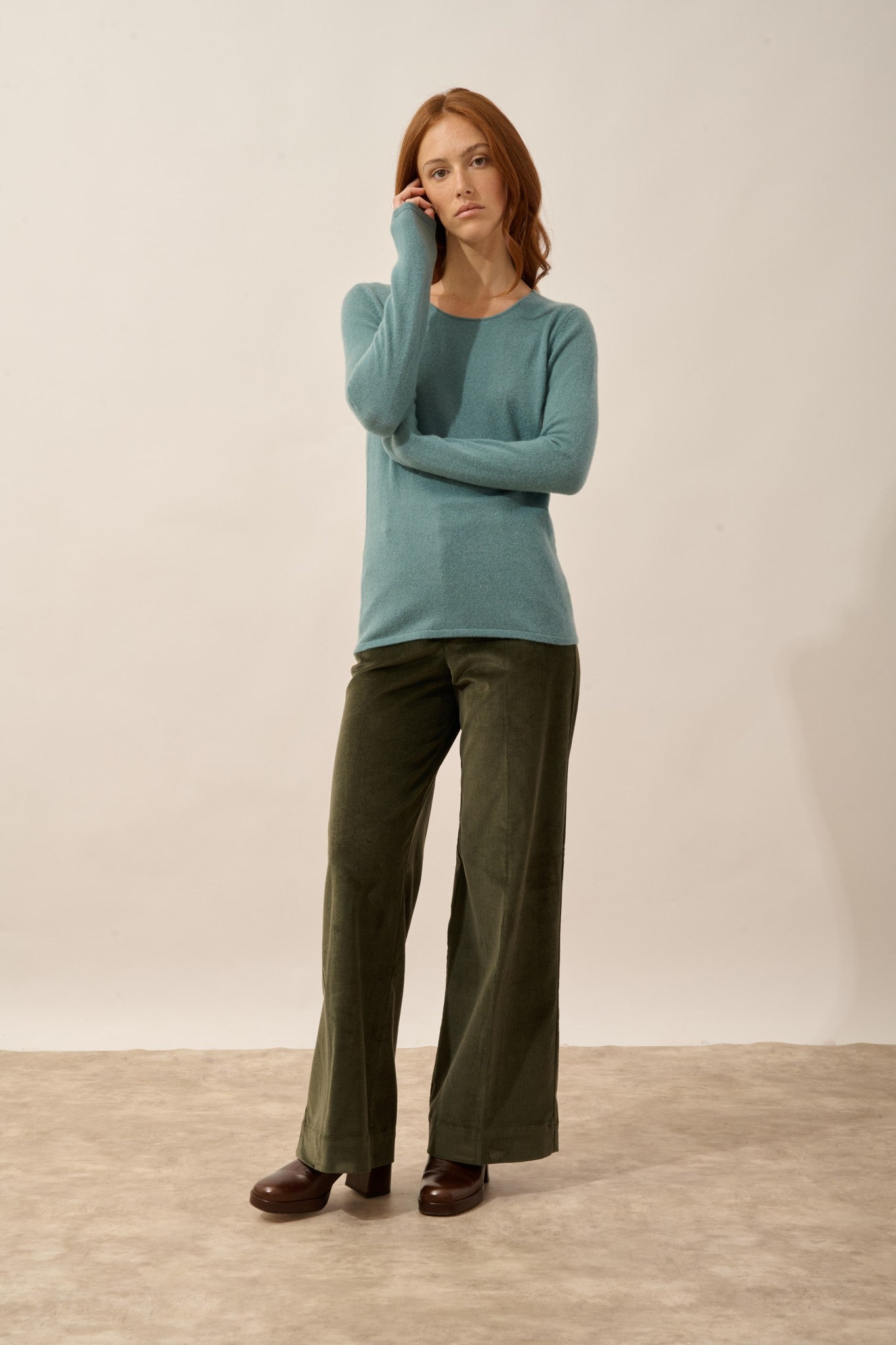 vivian pull col rond eucalyptus