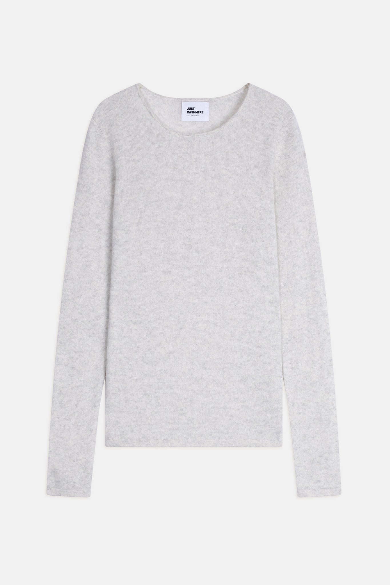 vivian pull col rond gris perle chiné