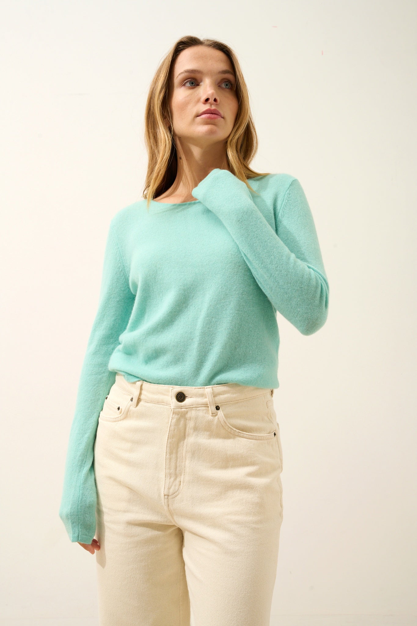 VIVIAN round-neck sweater jade