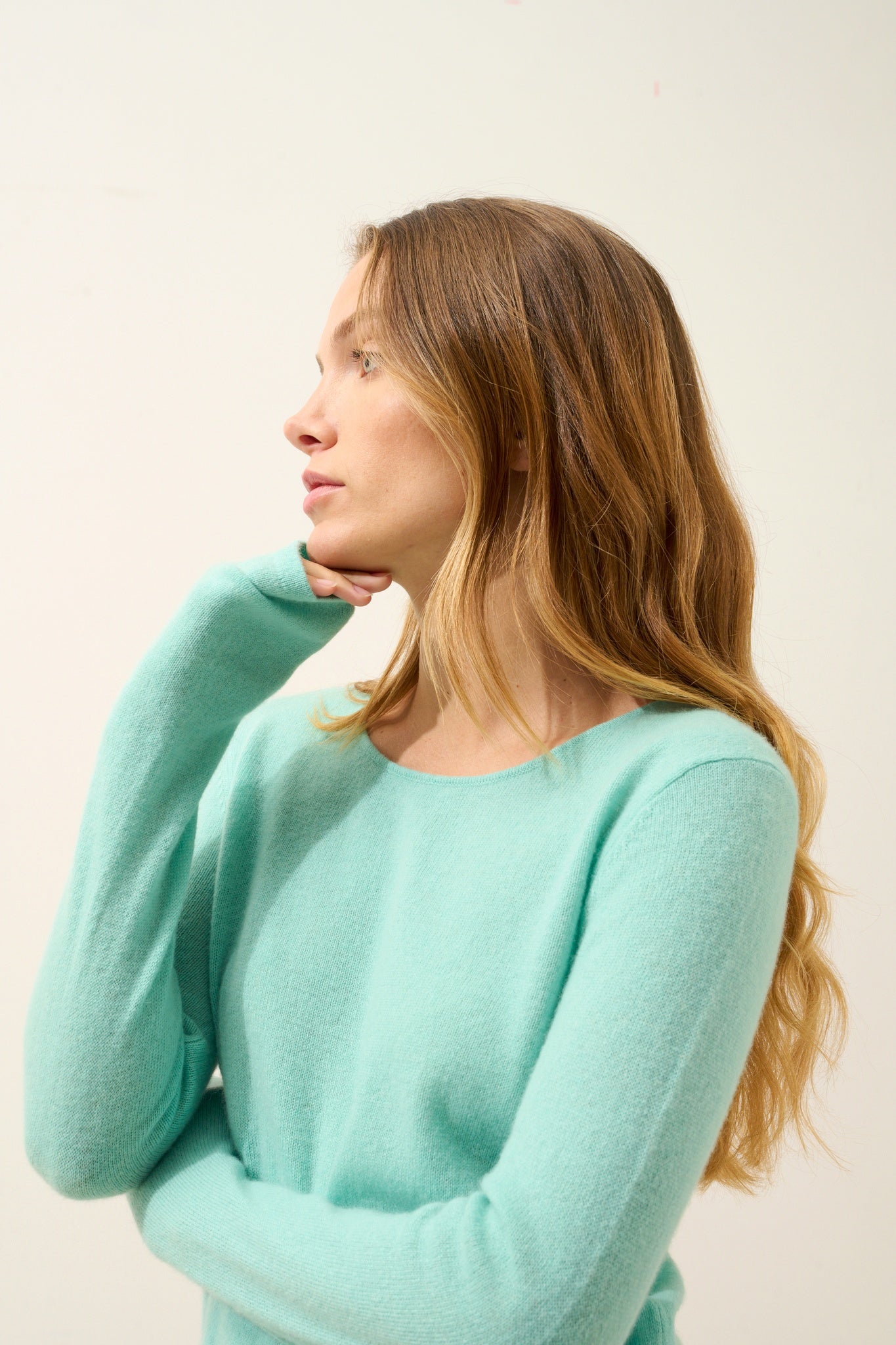 VIVIAN round-neck sweater jade