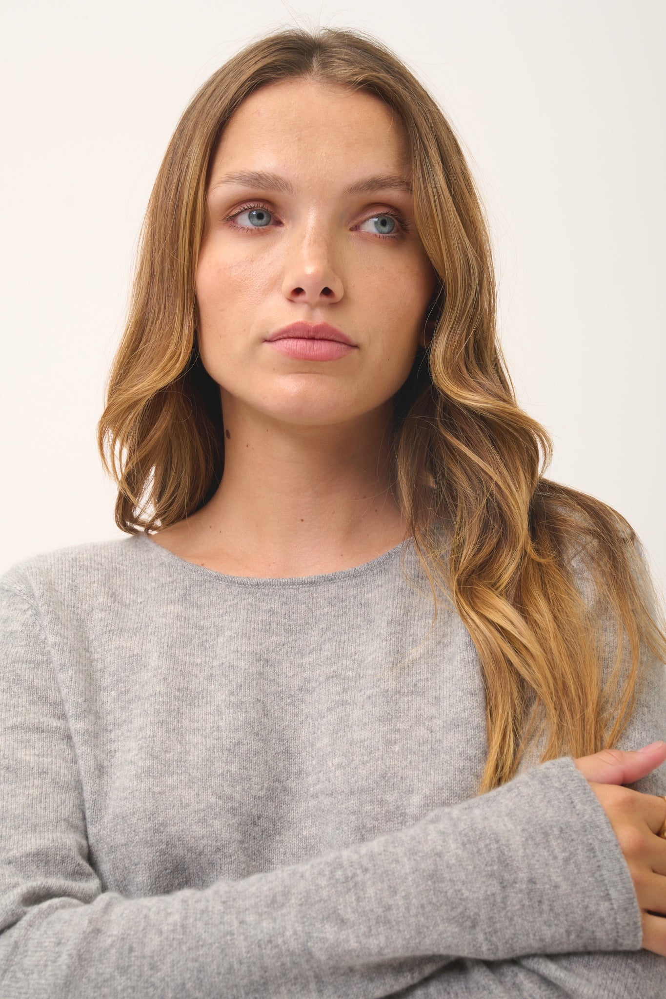 VIVIAN pull col rond nuage chiné