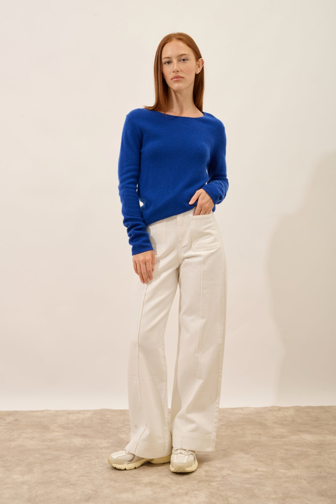 VIVIAN pull col rond outremer