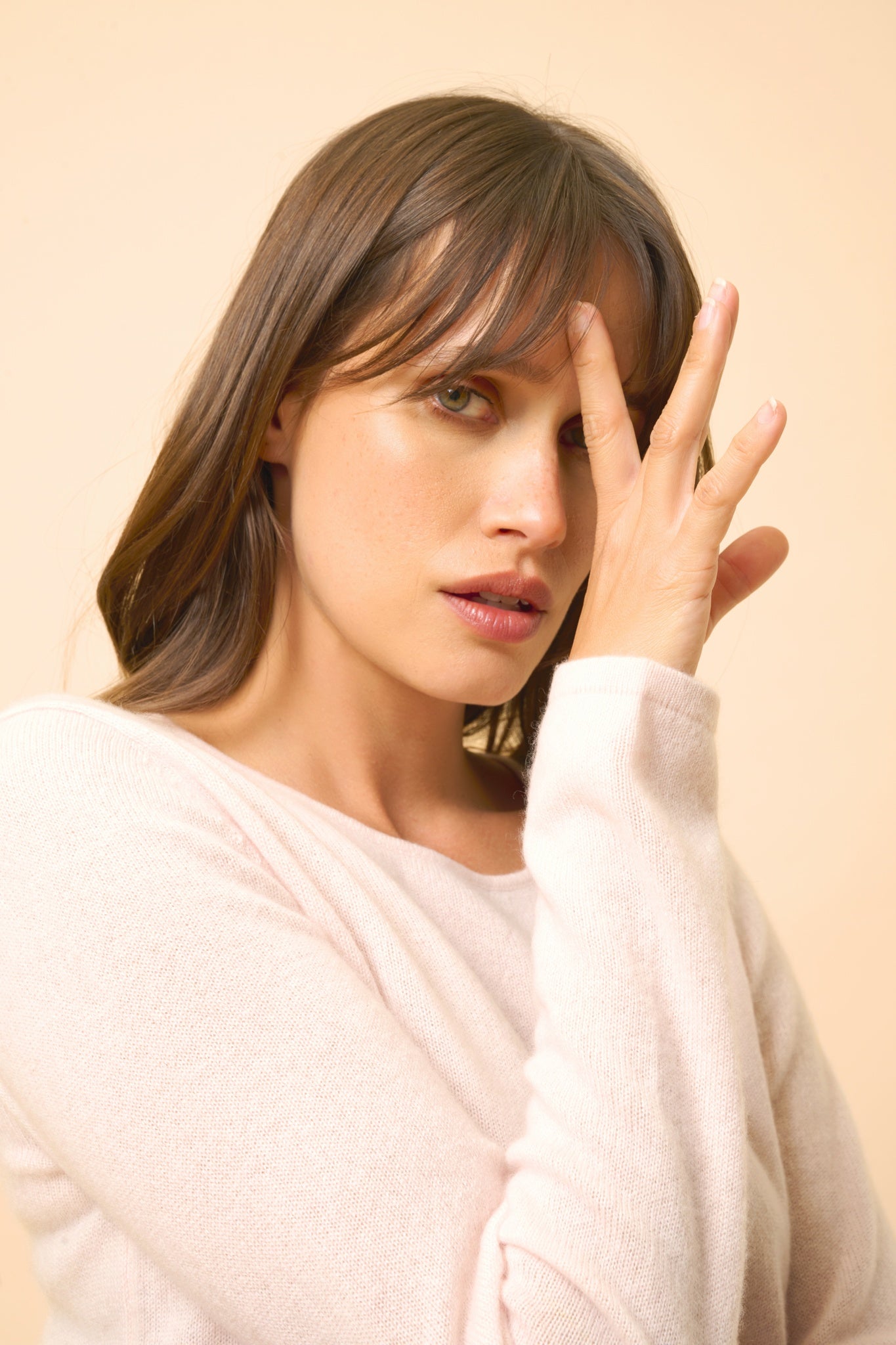 VIVIAN pull col rond poudre