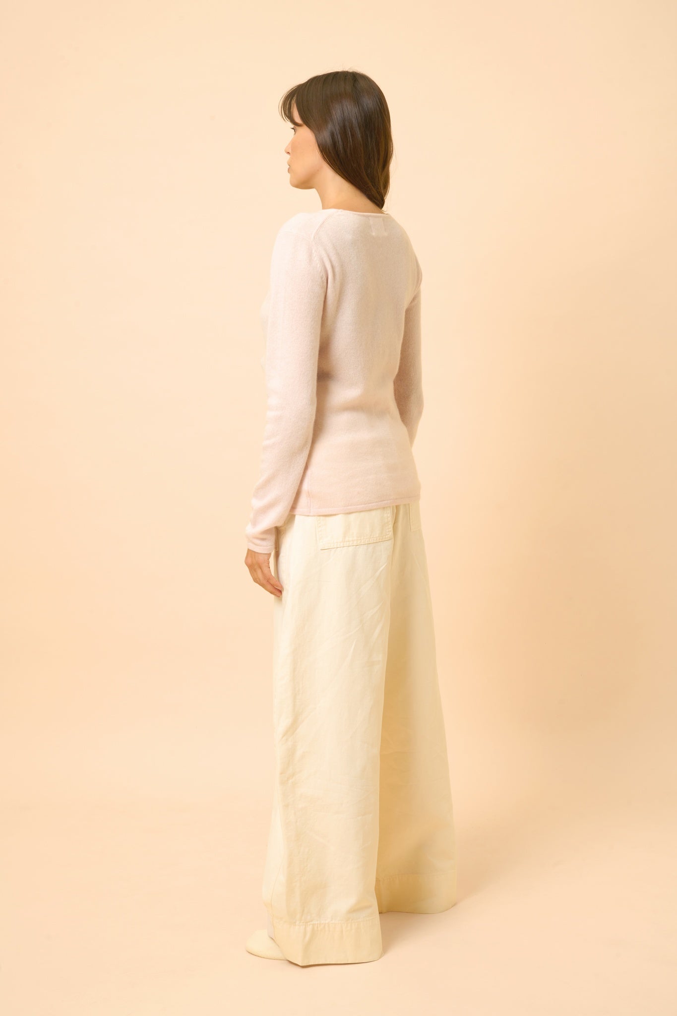 VIVIAN pull col rond poudre