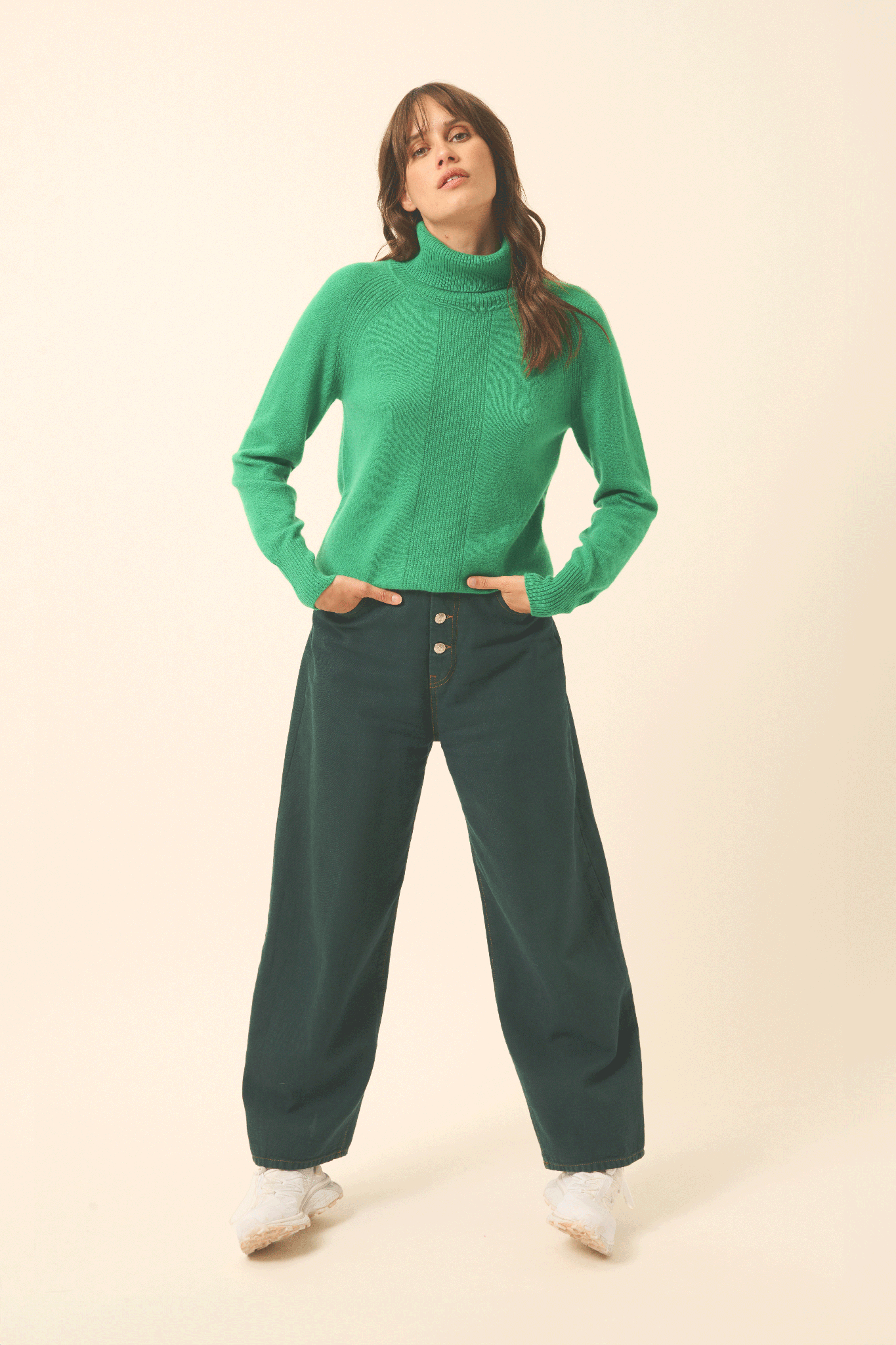 VIVIAN pull col rond rose