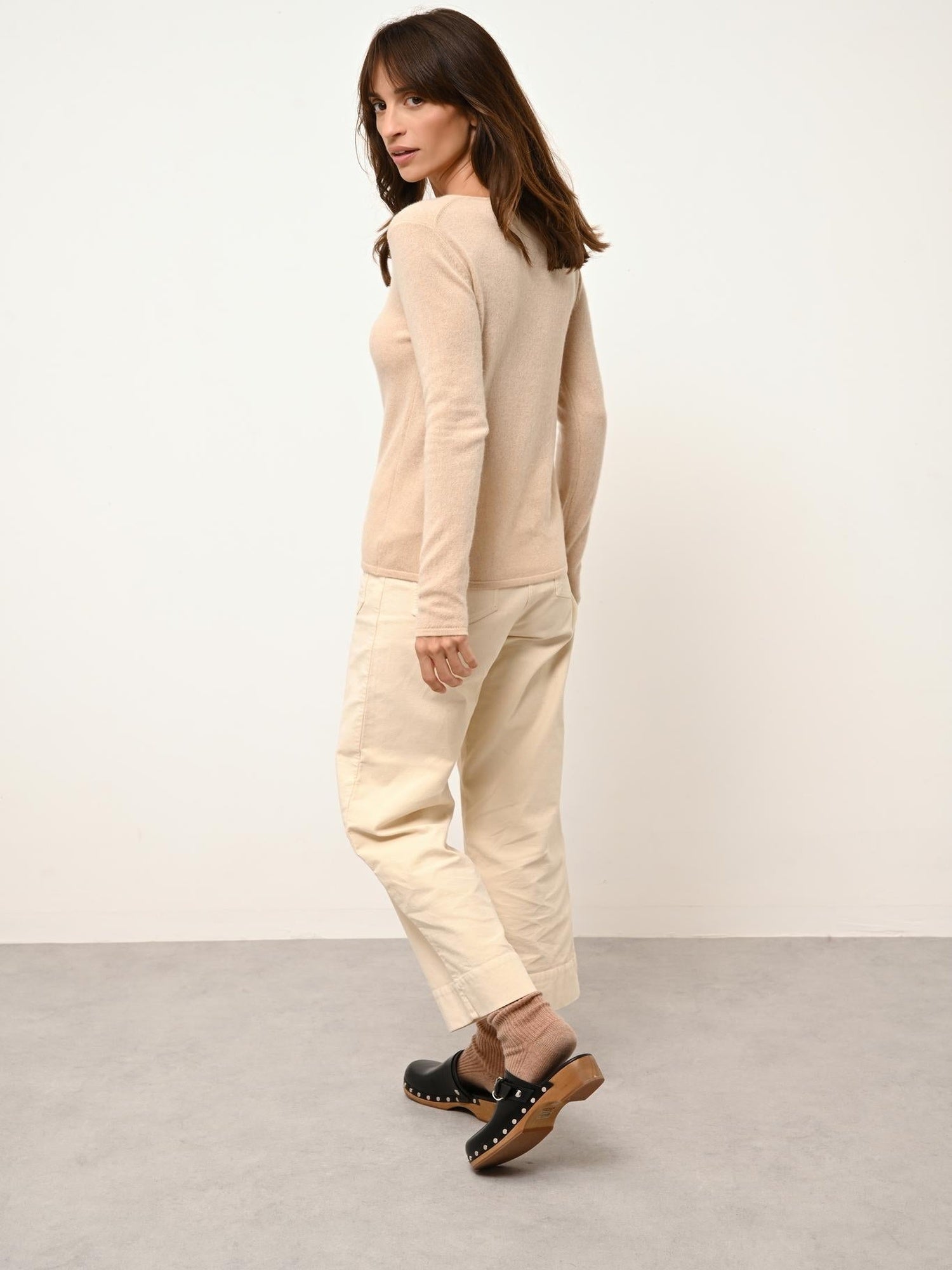 VIVIAN pull col rond sable