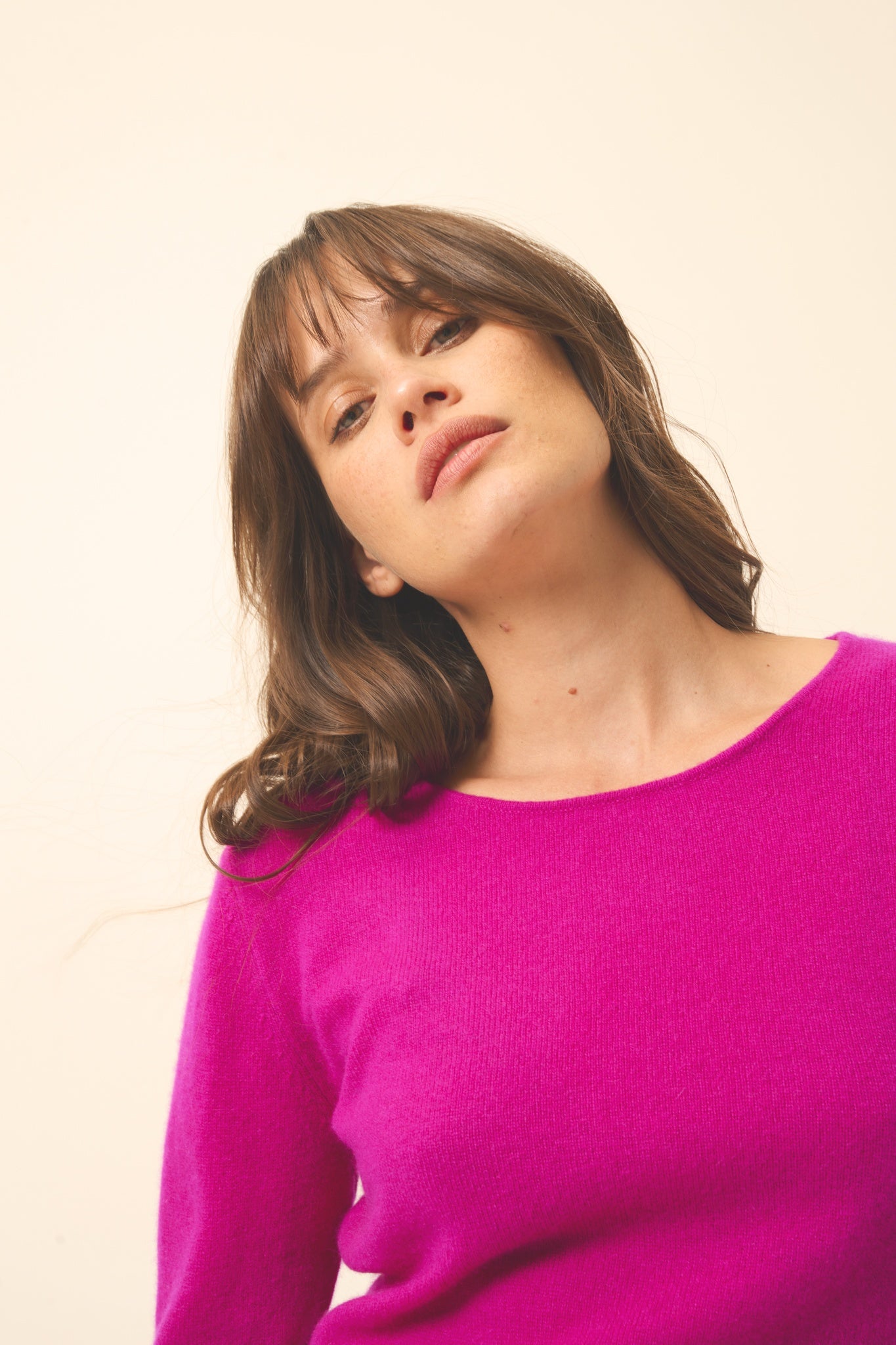 VIVIAN pull col rond violine